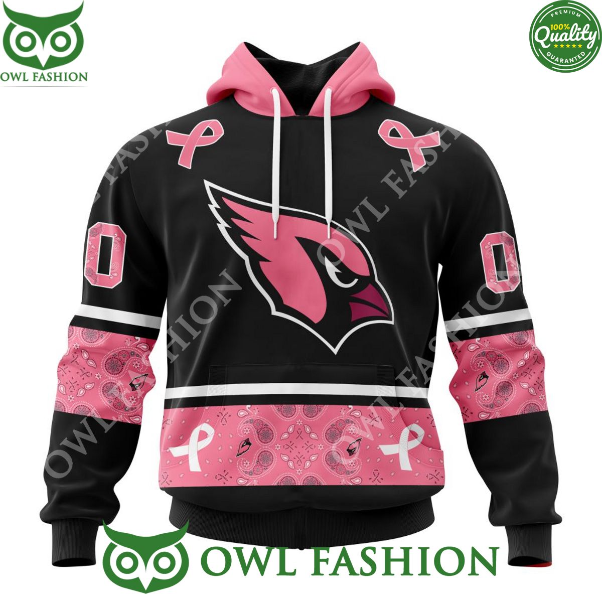 arizona cardinals nfl pink breast cancer personalized 3d hoodie shirt 1