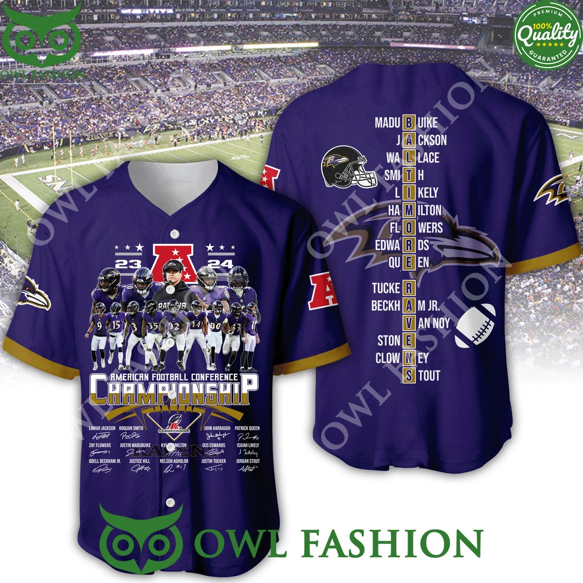 baltimore ravens american football conference championship 2024 purple baseball jersey shirt 1 vTVto.jpg
