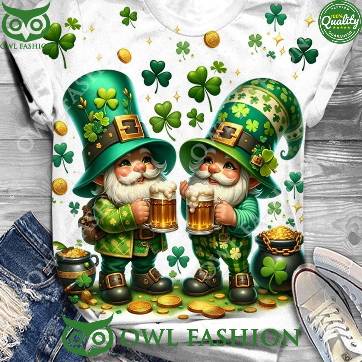 beer drinking irish gnomes print crew neck tshirt 1 8Wxj7.jpg