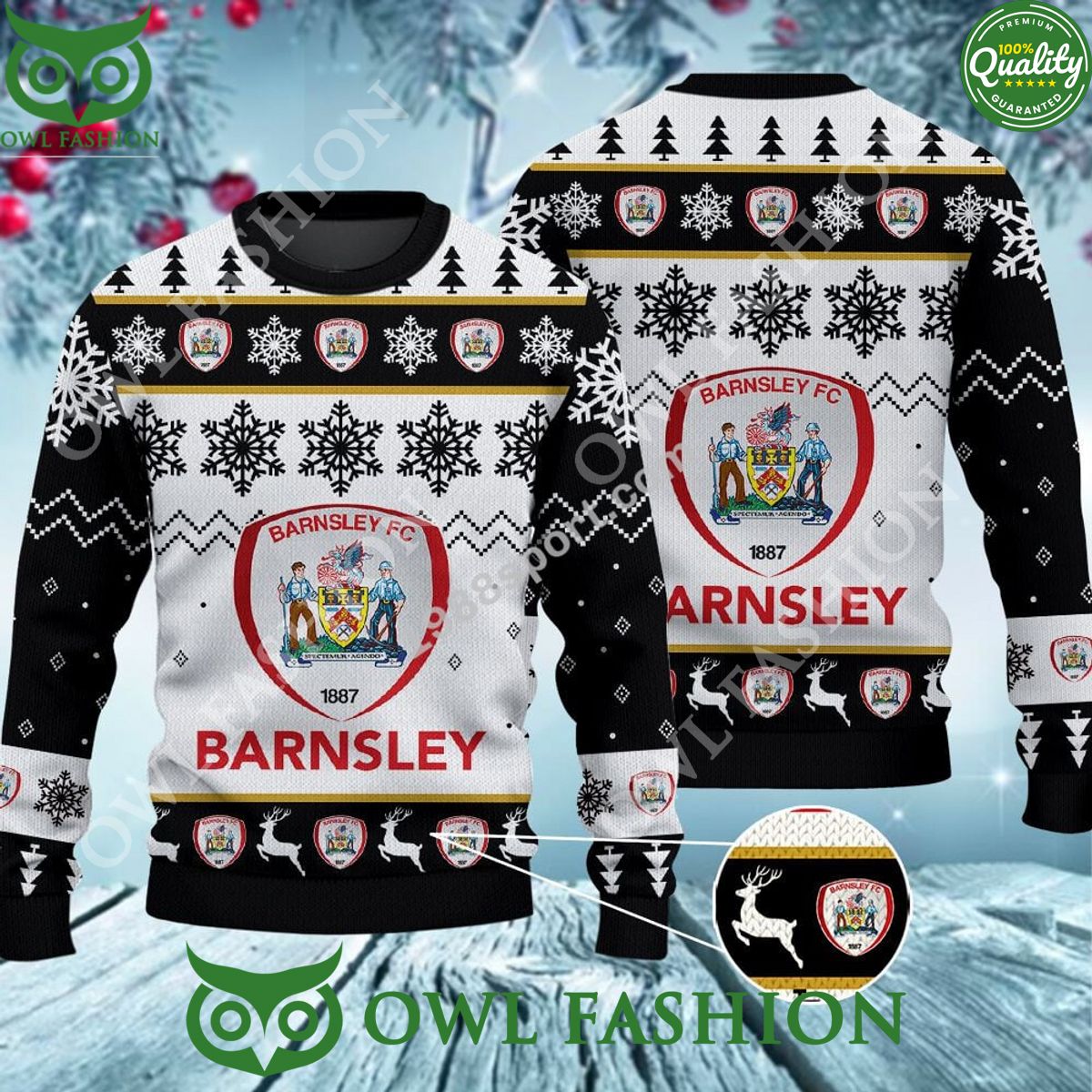 Custom Color Barnsley FC Ugly Sweater Jumper This design is a visual treat.