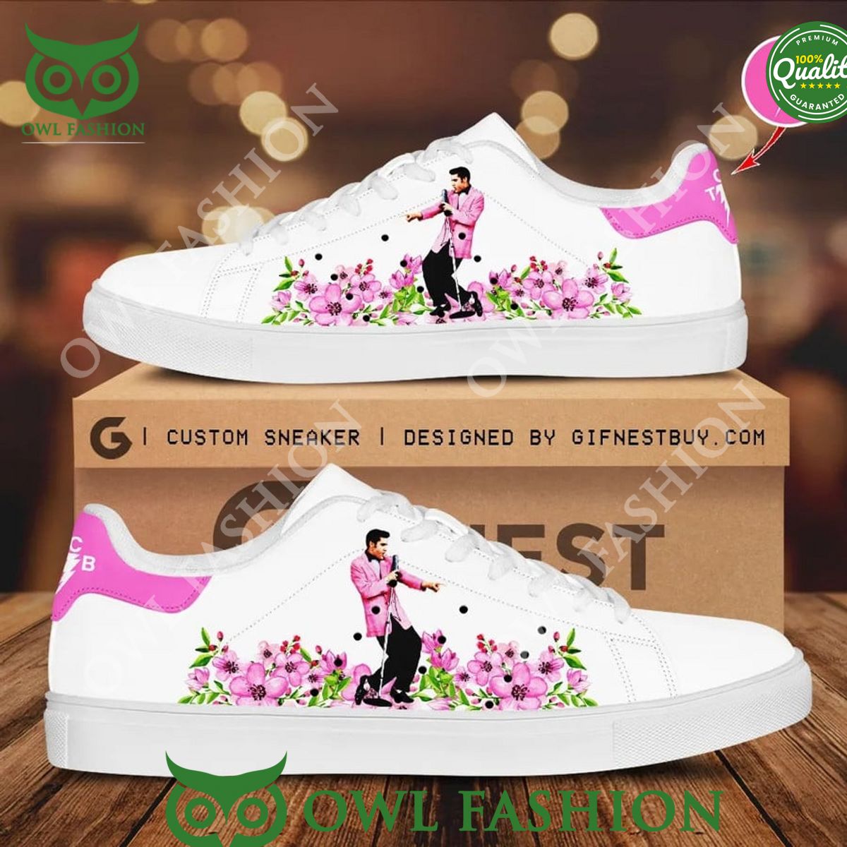 Elvis Presley Pink Stan smith Shoes Oh my God you have put on so much!