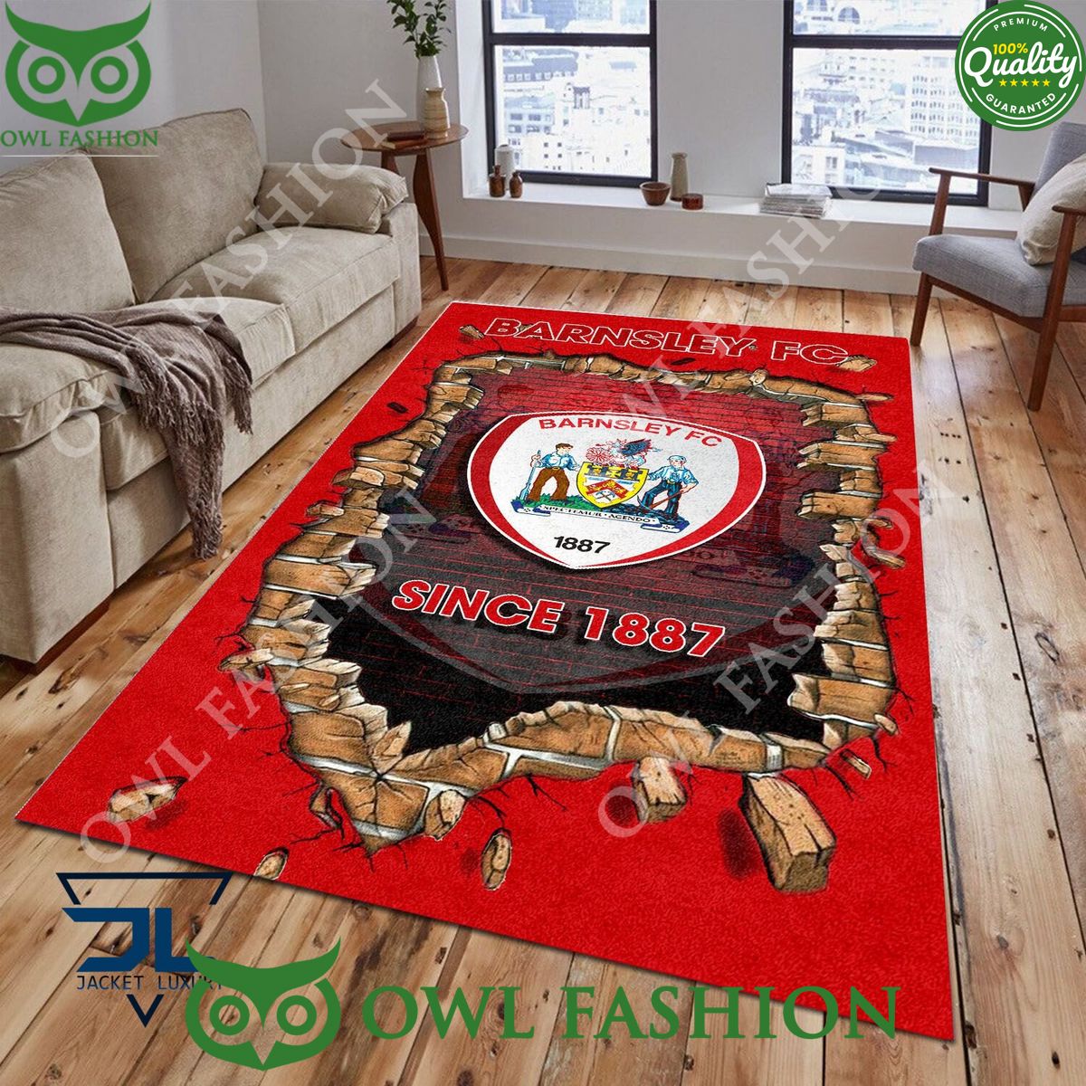 football barnsley f c 1818 epl living room rug carpet 1