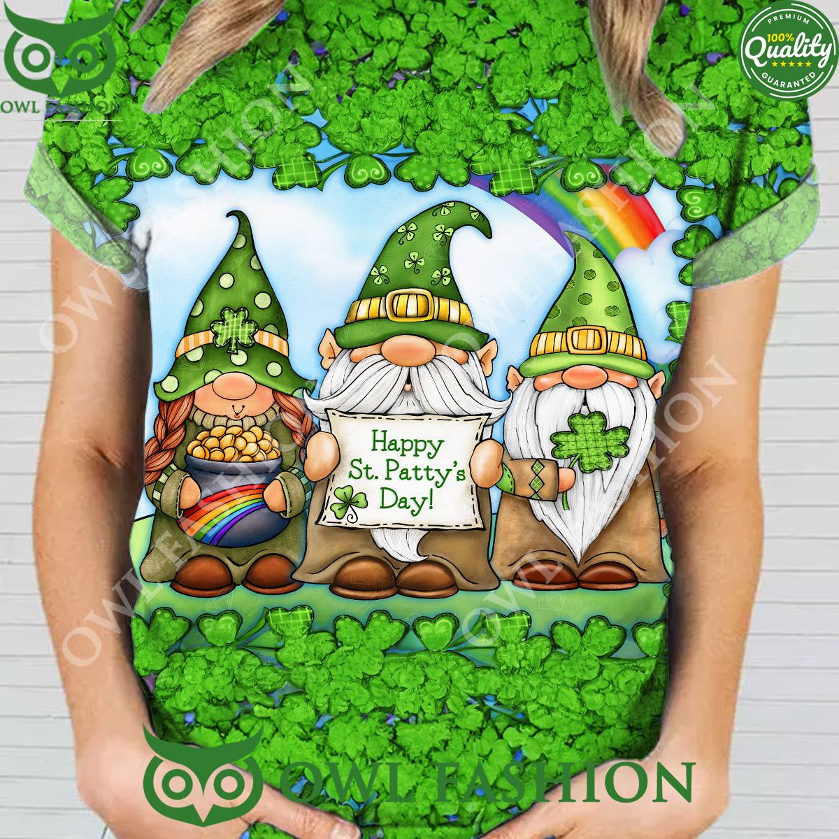 Happy St Patricks Day Gnome Print t shirt