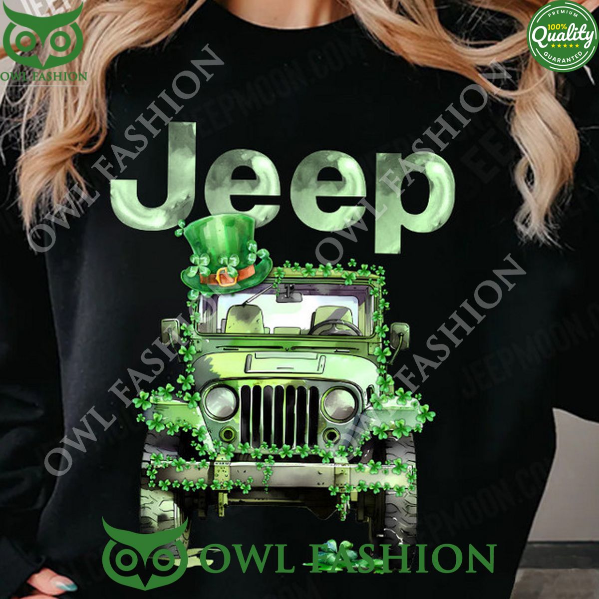 Jeep Car Patrick Day Watercolor sweatshirt I am in love with your dress