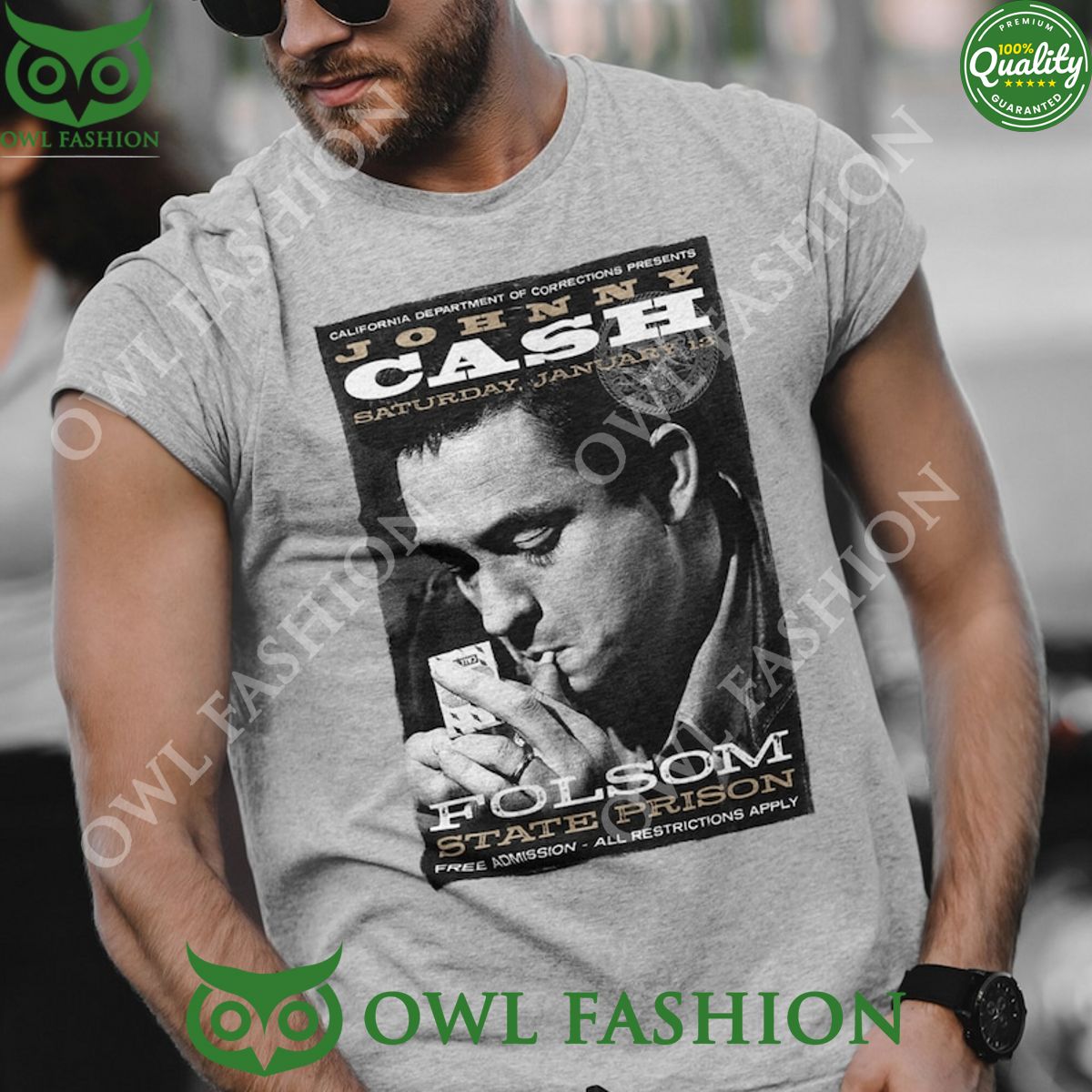 Johnny Cash Folsom State Prison Inspired T Shirt Nice elegant click