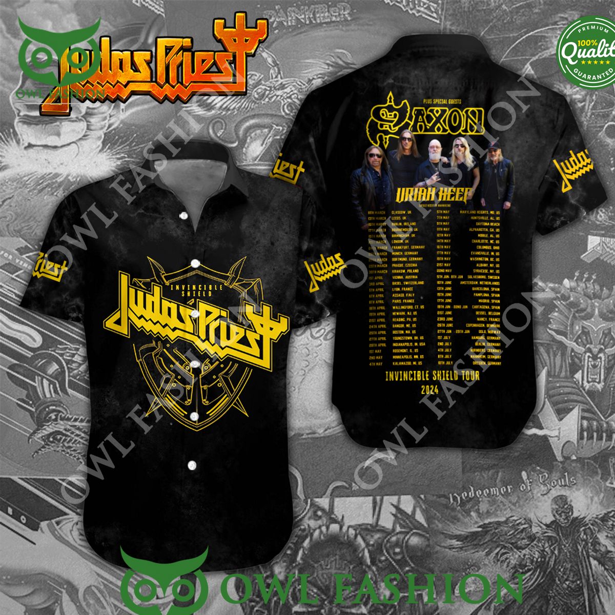 Judas Priest 3D Saxon Uriah Heep Tour 2024 3d hawaiian shirt Beauty queen