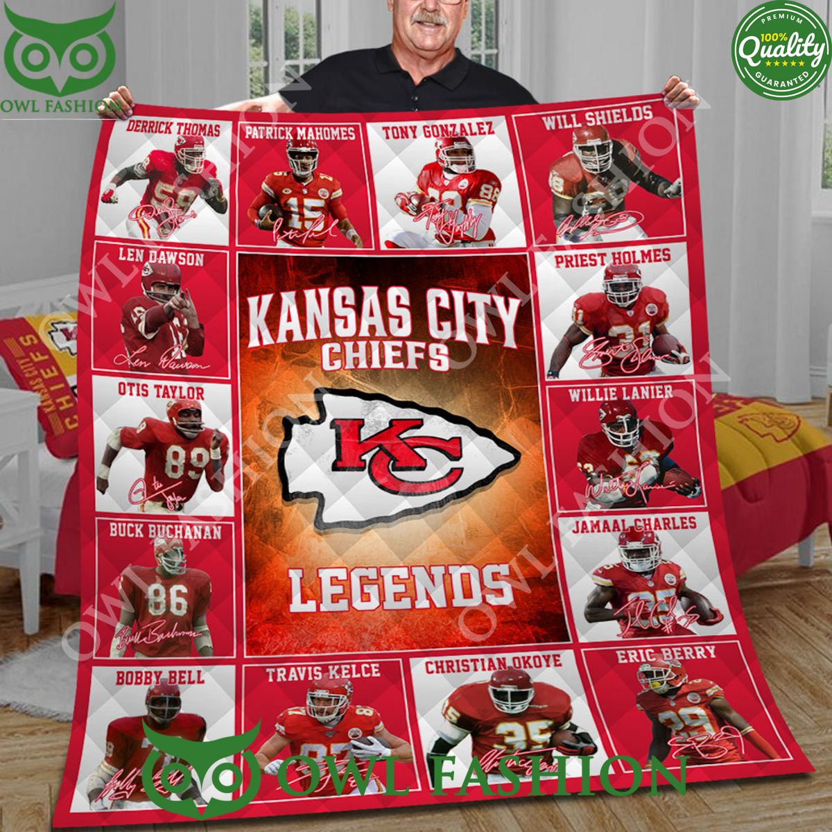 Limited Edition NFL Kansas City Chiefs Legends Quilt Blanket