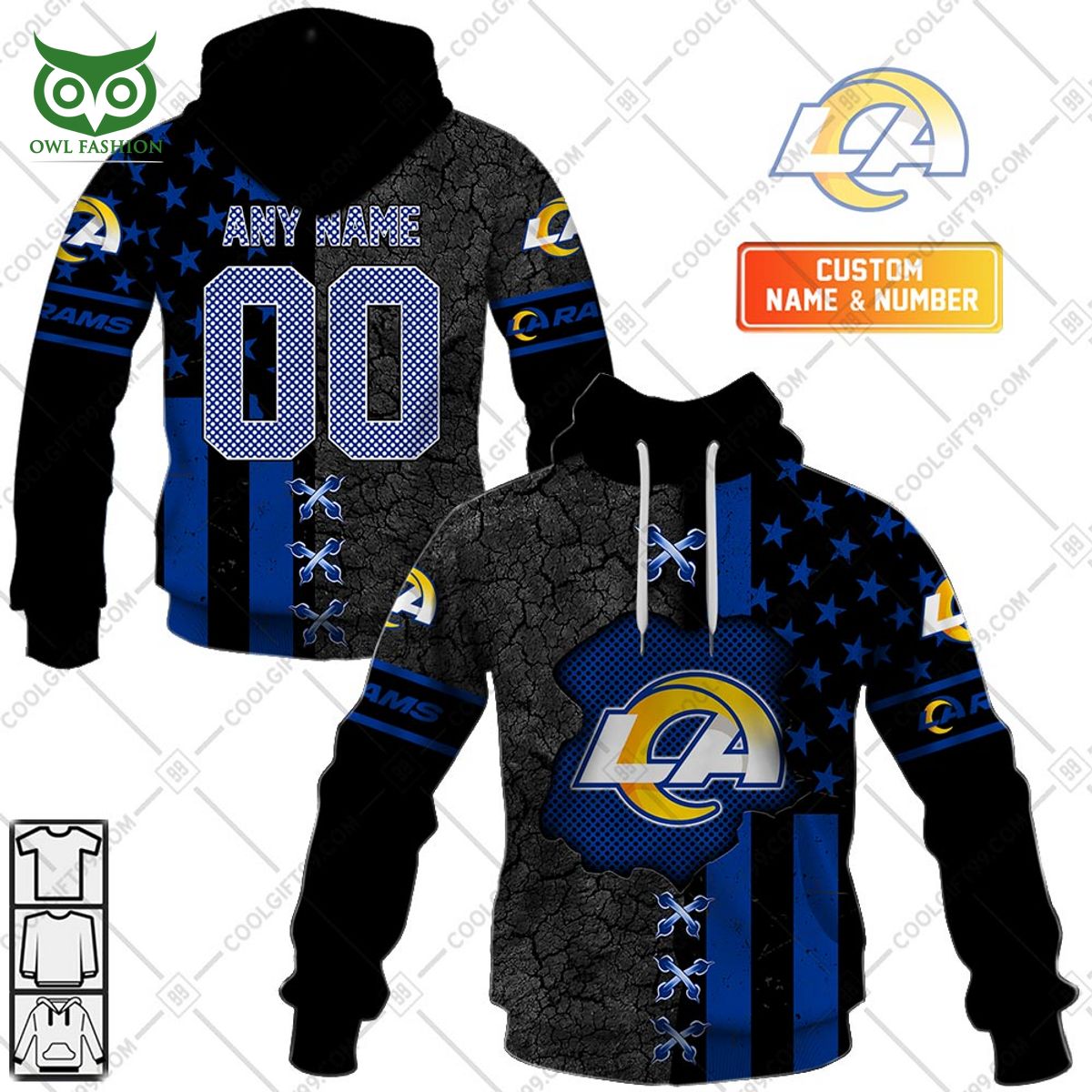 Los Angeles Rams USA flag NFL custom printed hoodie shirt My friends!
