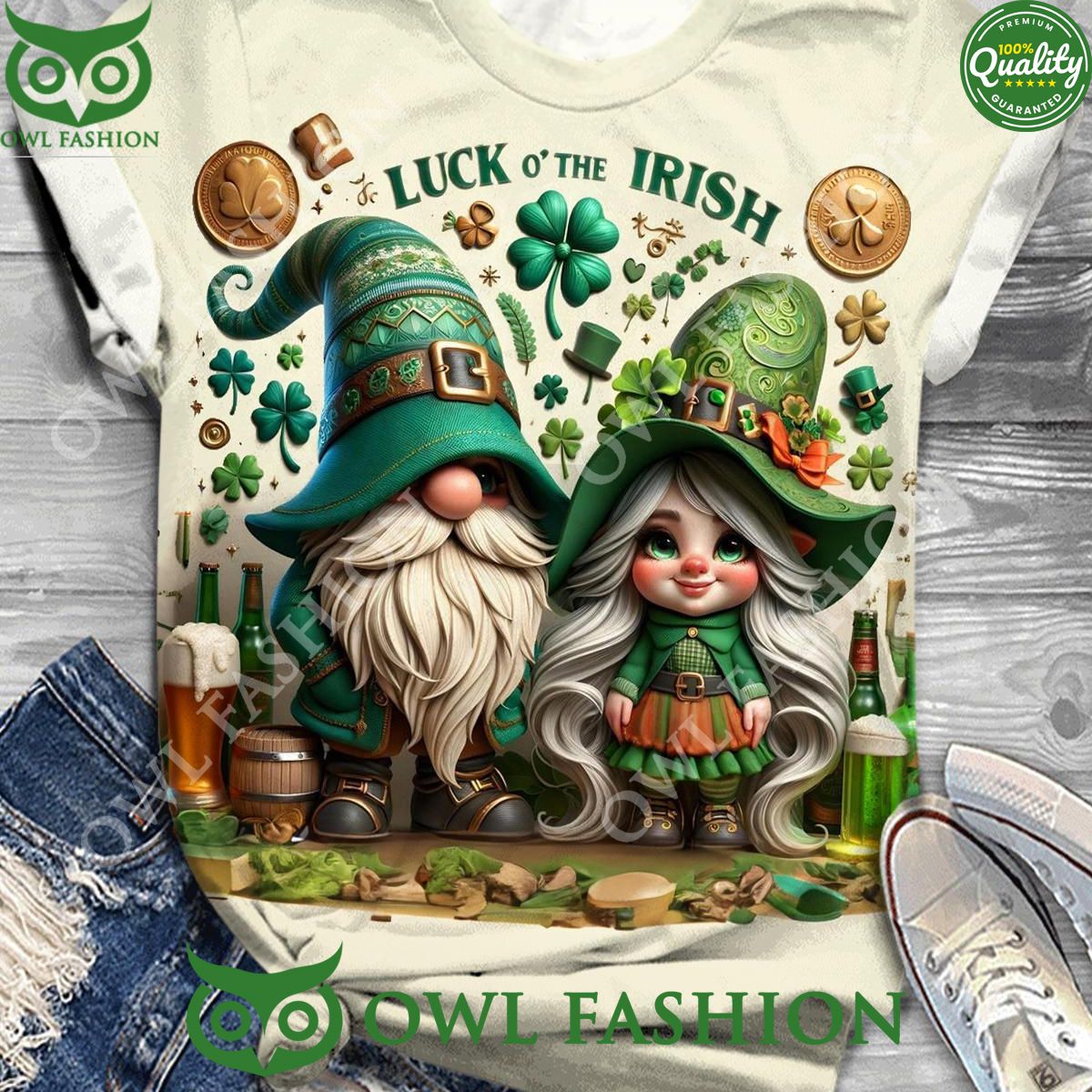 Luck O' The Irish Crew Neck Green Tshirt
