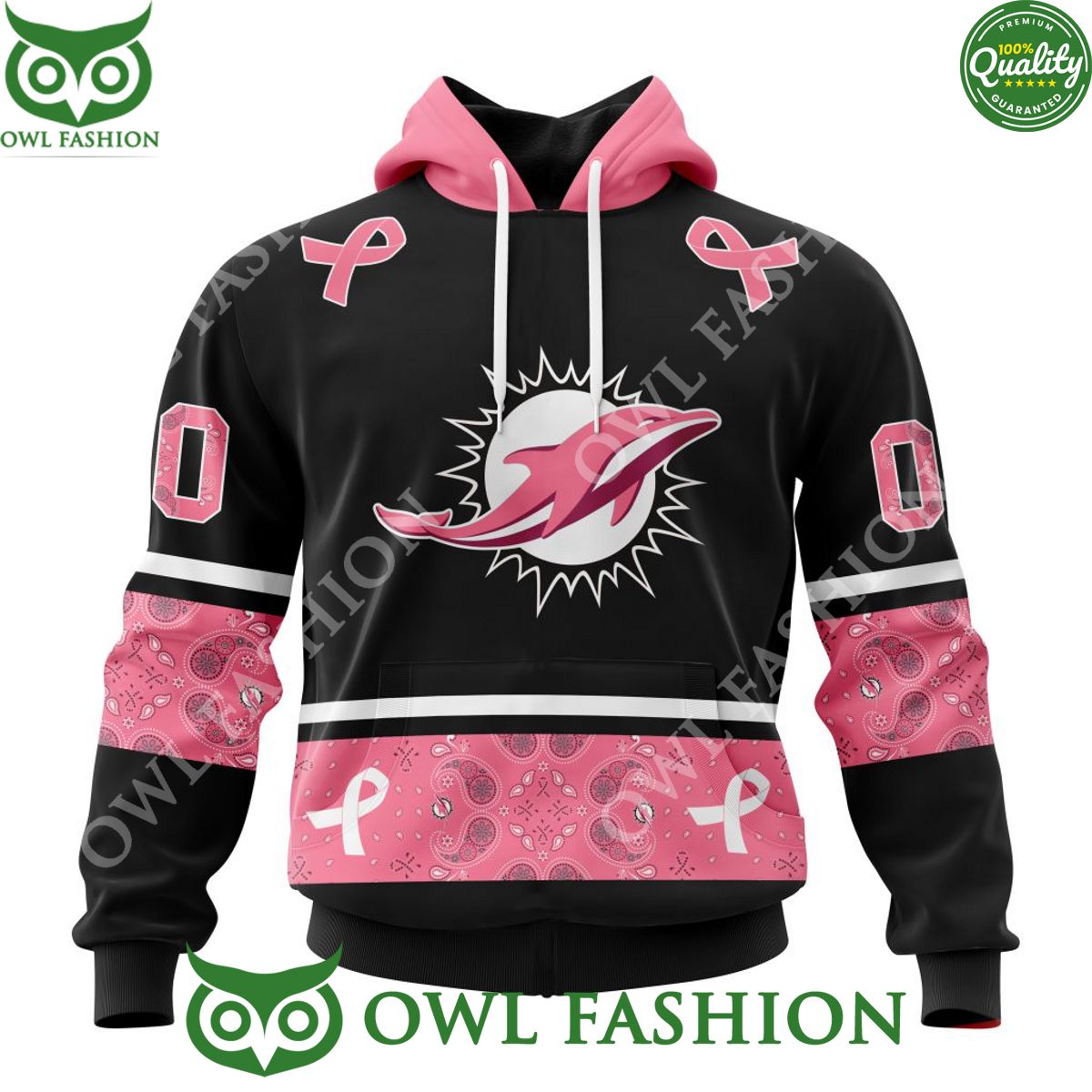 Miami Dolphins NFL Custom Pink Breast Cancer 3D Hoodie Shirt