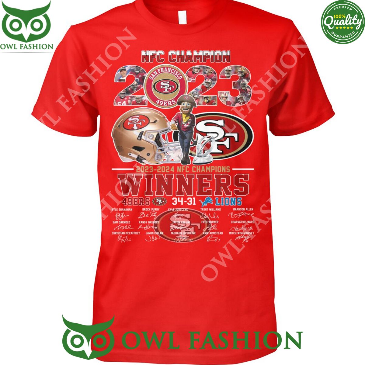 NFC Champions 2023 2024 49ers vs Lions 34 31 Winners t shirt Looking so nice