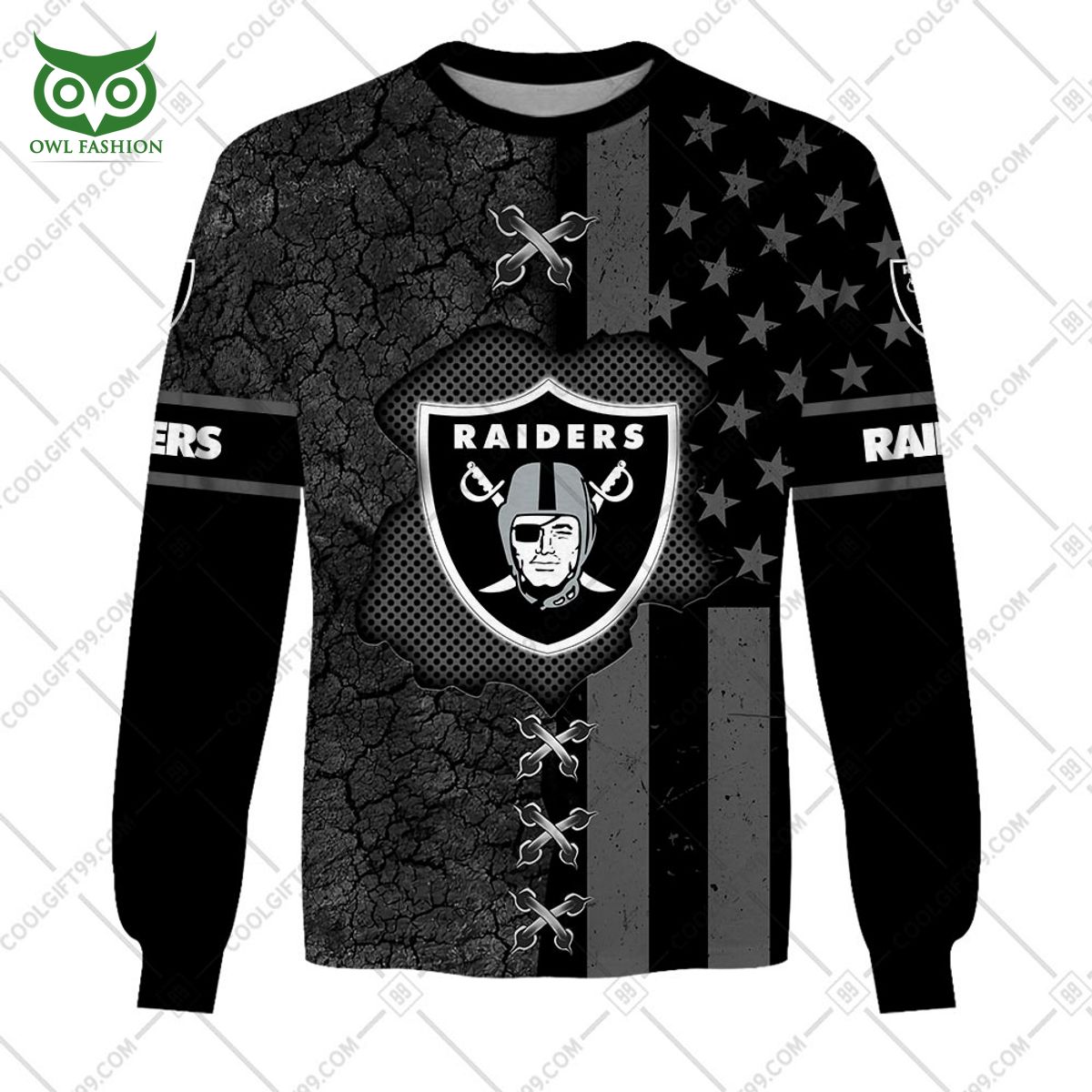 NFL flag Custom Las Vegas Raiders printed hoodie shirt You look lazy