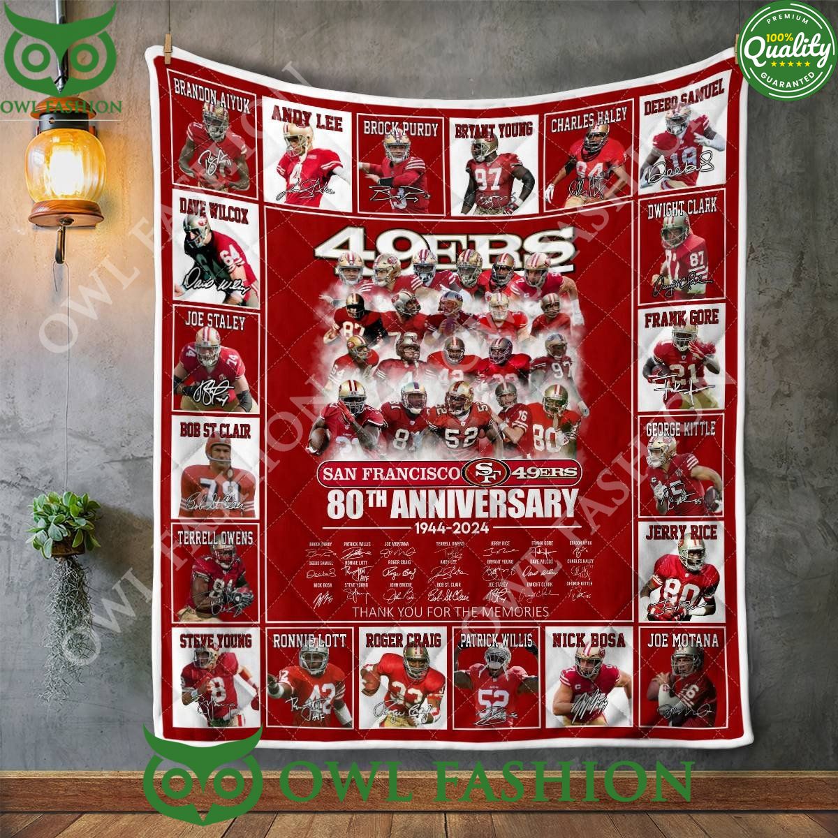 nfl san francisco 49ers thank you for the memories 80th players quilt blanket 1 81LNJ.jpg