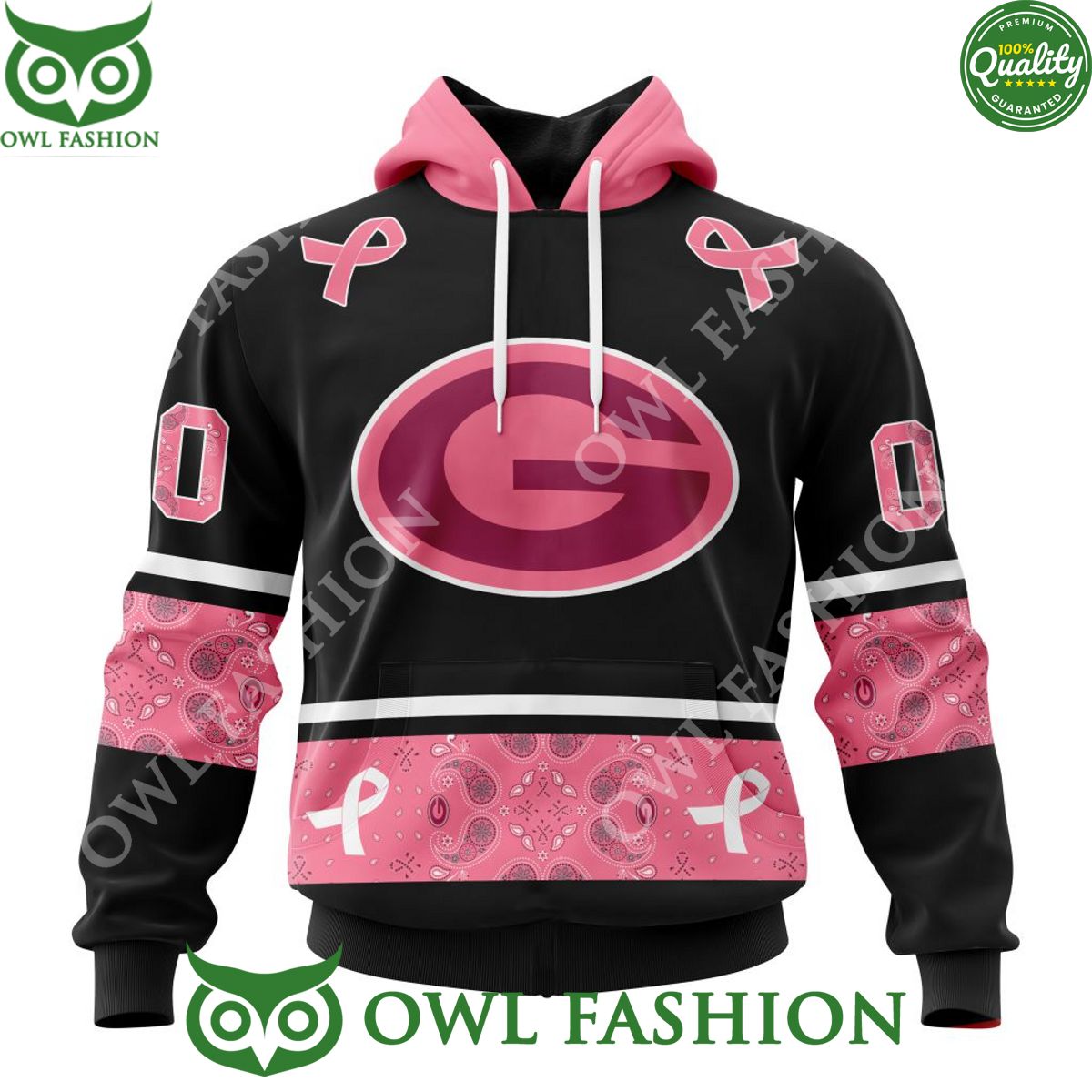 Personalized NFL Green Bay Packers Pink Breast Cancer 3D Hoodie Shirt Coolosm