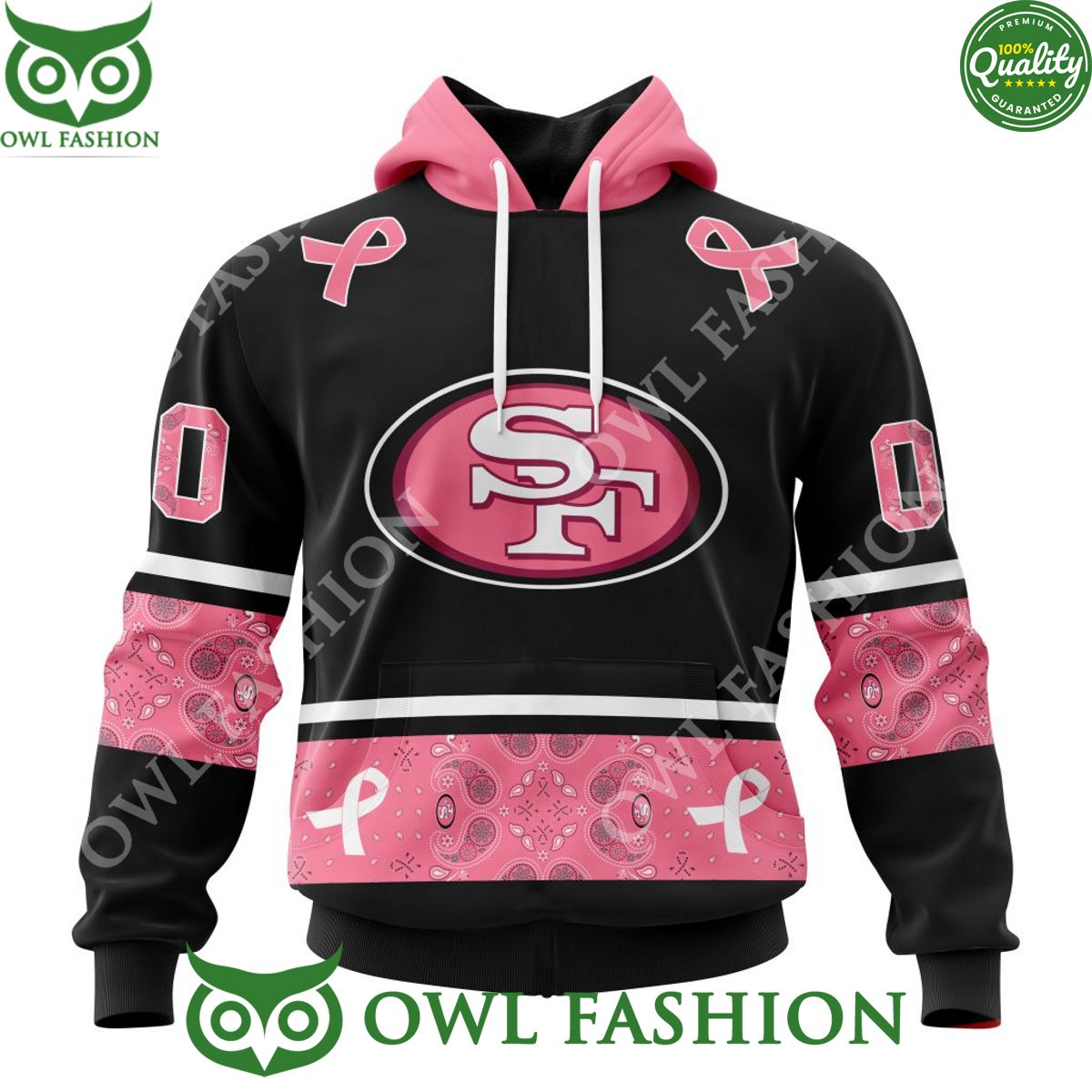 san francisco 49ers nfl pink breast cancer personalized paisley pattern aop hoodie 1 ZJGUI.jpg