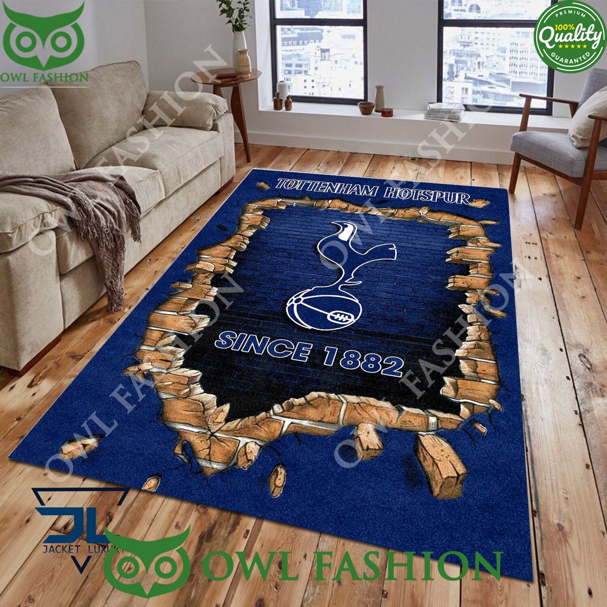 Tottenham Hotspur F.C 1883 Premier League Living Room Carpet Cutting dash
