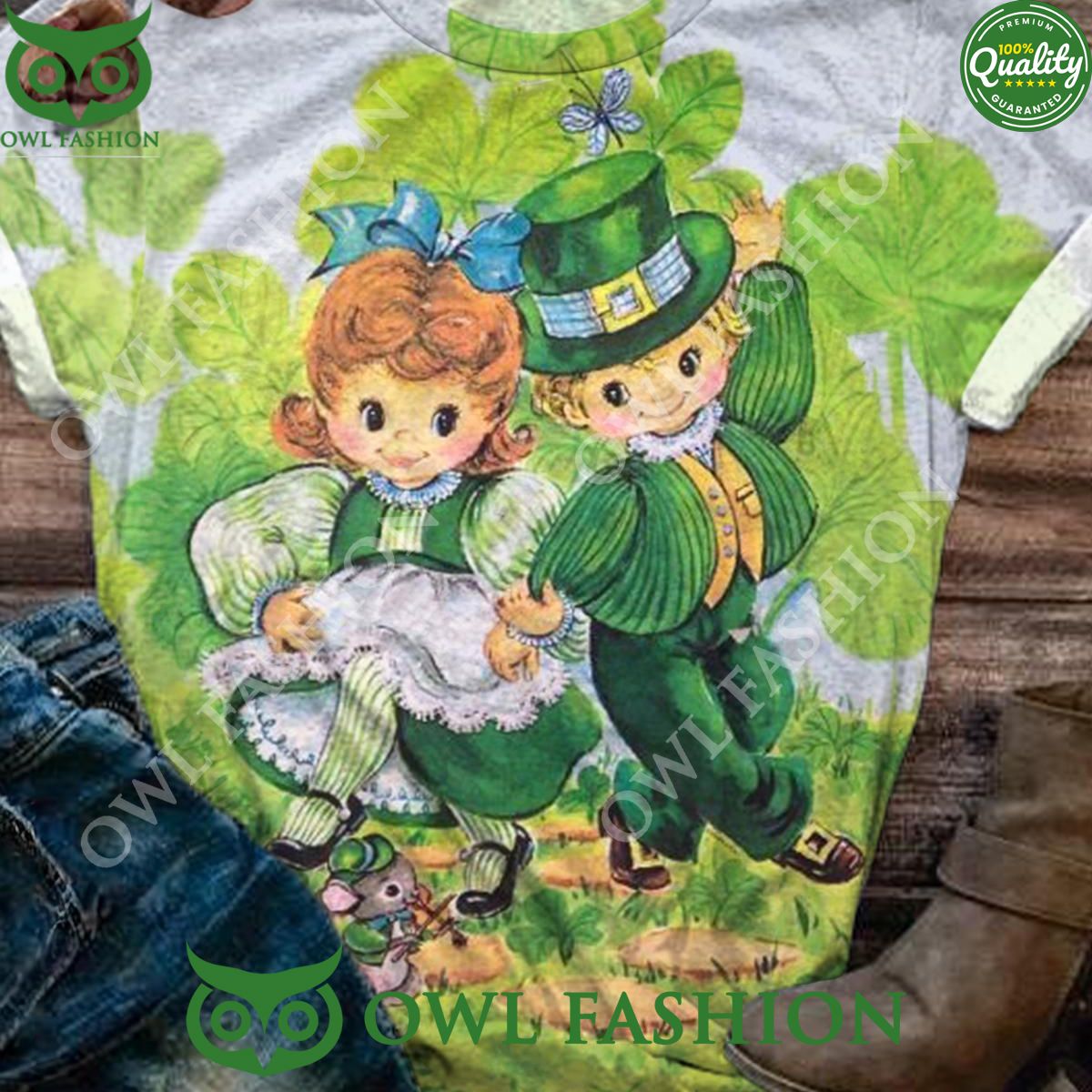 Vintage Celebrating St. Patrick's Day Crew Neck Tshirt