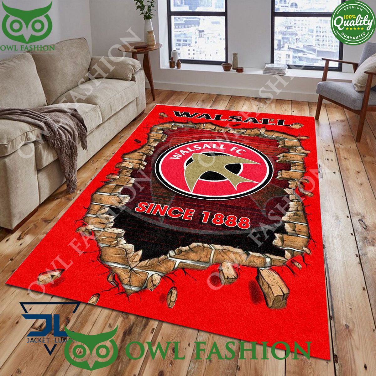 Walsall FC 1864 League Two Living Room Rug Carpet Coolosm