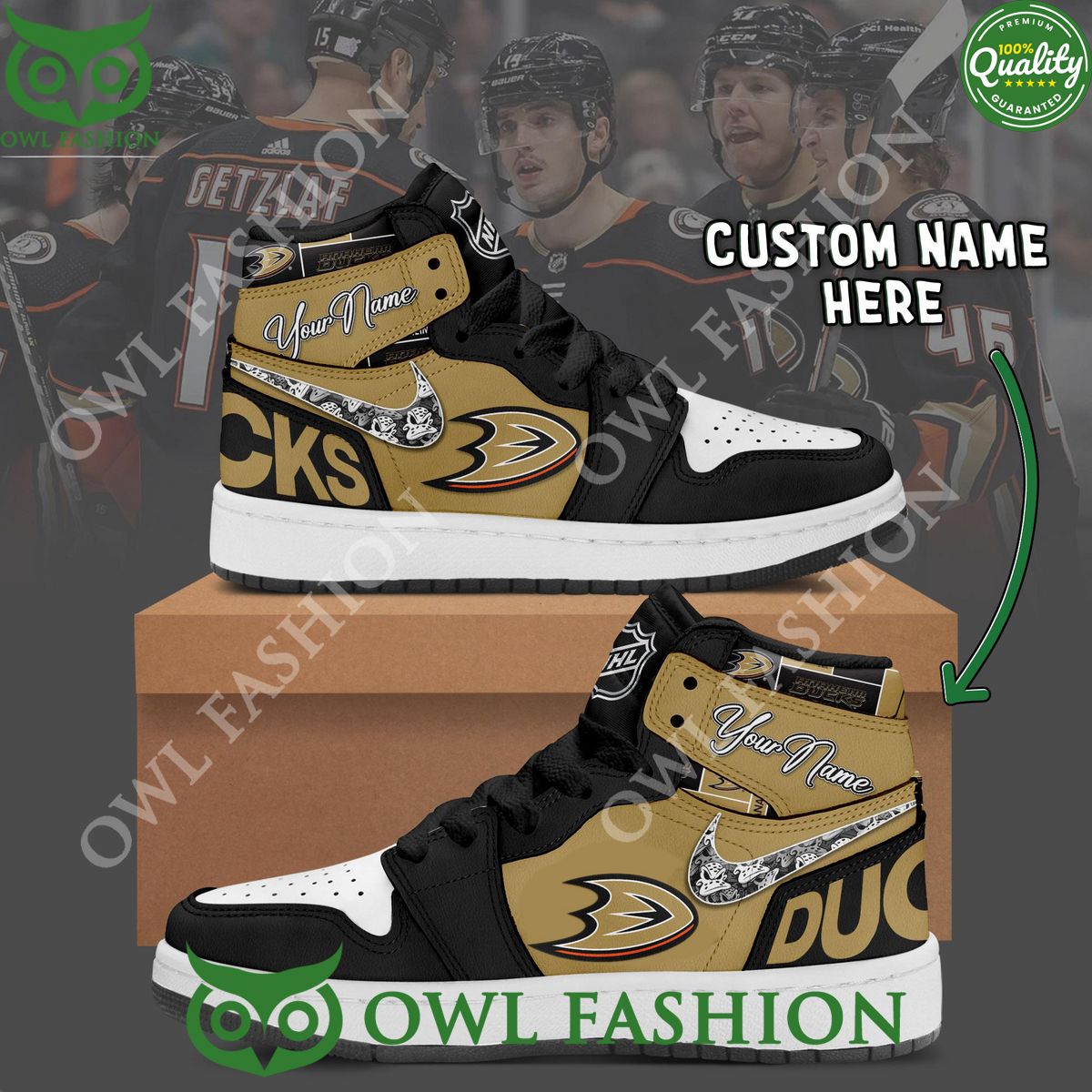 Anaheim Ducks Ice Hockey NHL Personalized Air Jordan High Top It is too funny