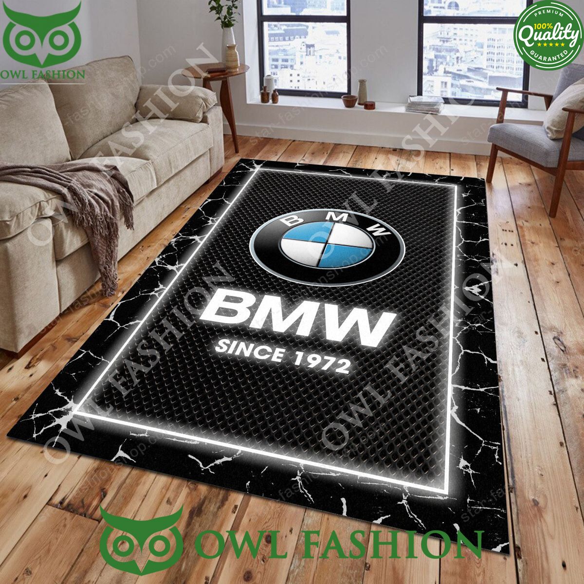 BMW Car Black Rug Carpet For Living Room Nice photo dude