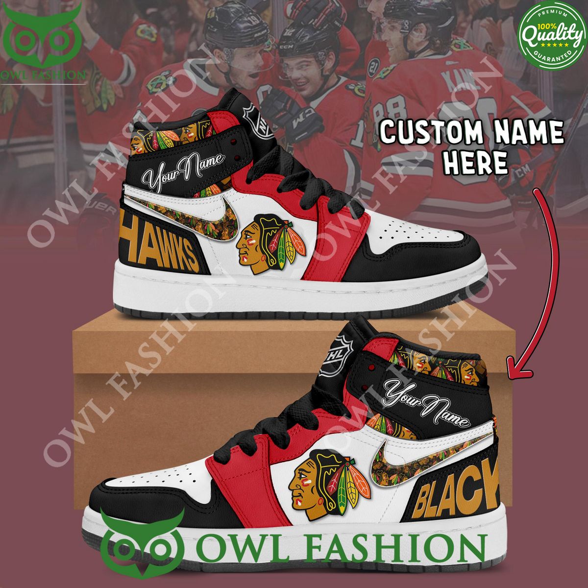 chicago blackhawks custom name nhl nike air jordan shoes 1 jjaOY.jpg