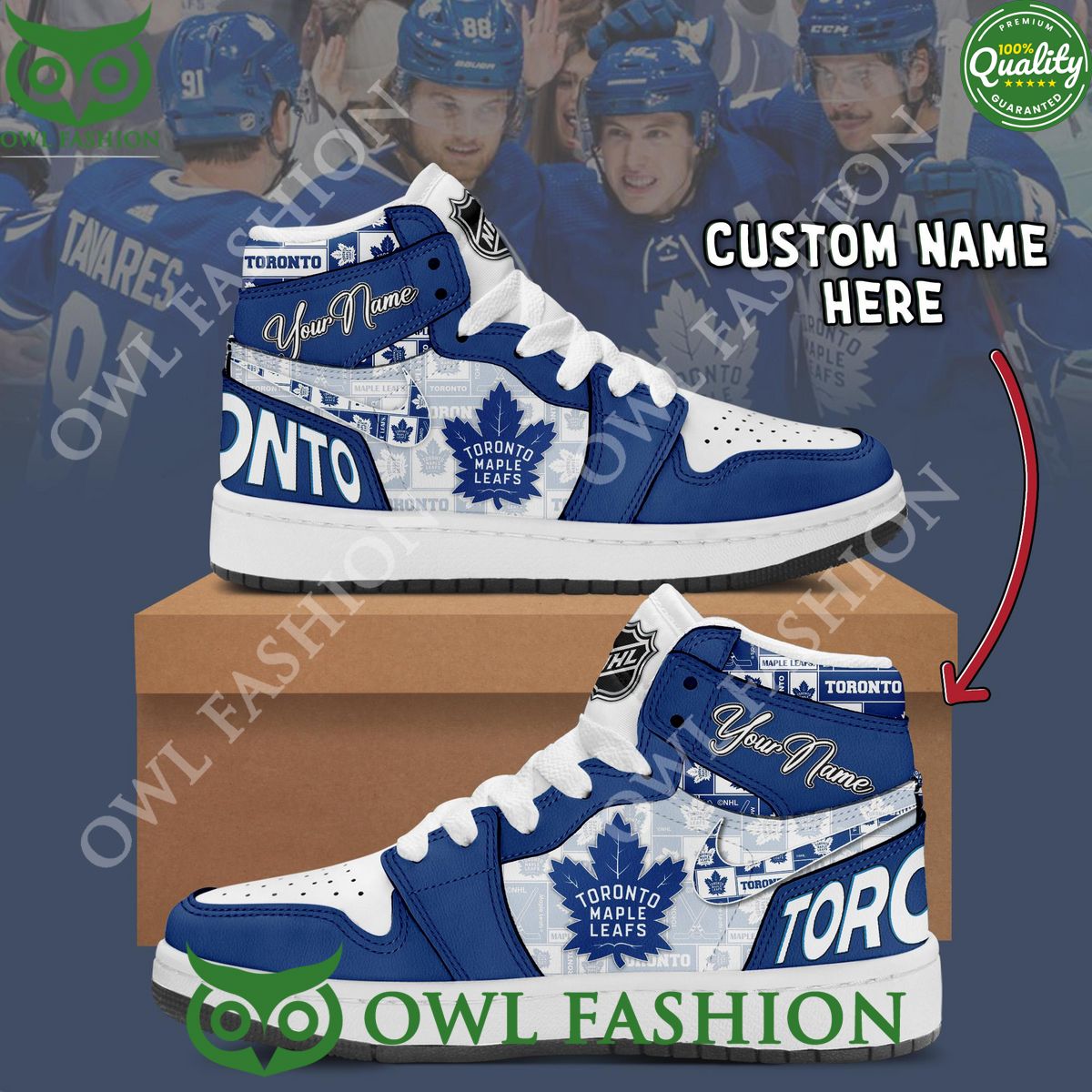 custom name toronto maple leafs nhl ice hockey team air jordan high top 1 cc2K0.jpg
