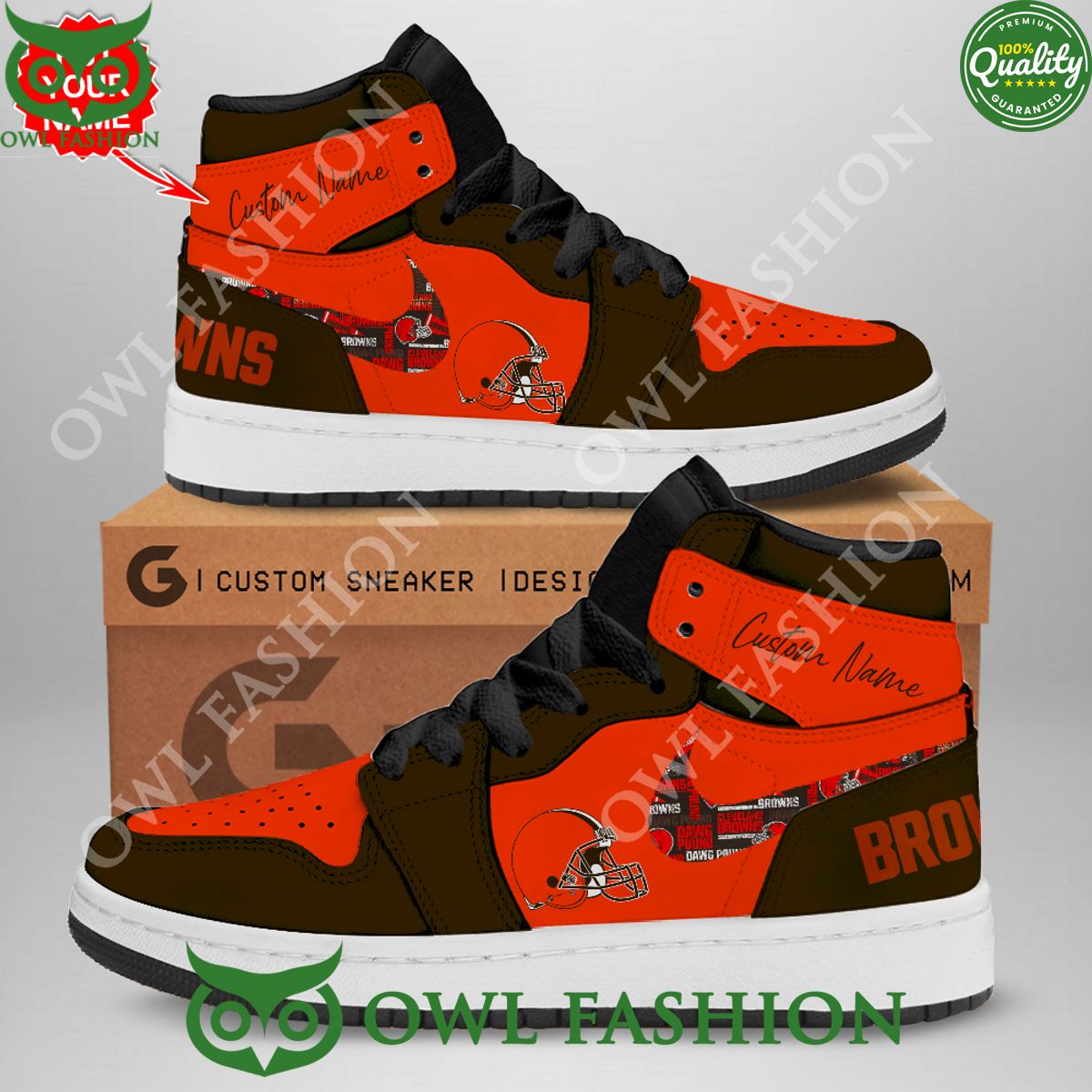 Customized Cleveland Browns Air Jordan Limited Heroine