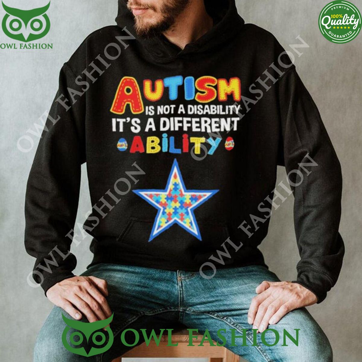 Dallas Cowboys Autism NFL Autism 2D Hoodie Shirt Stand easy bro