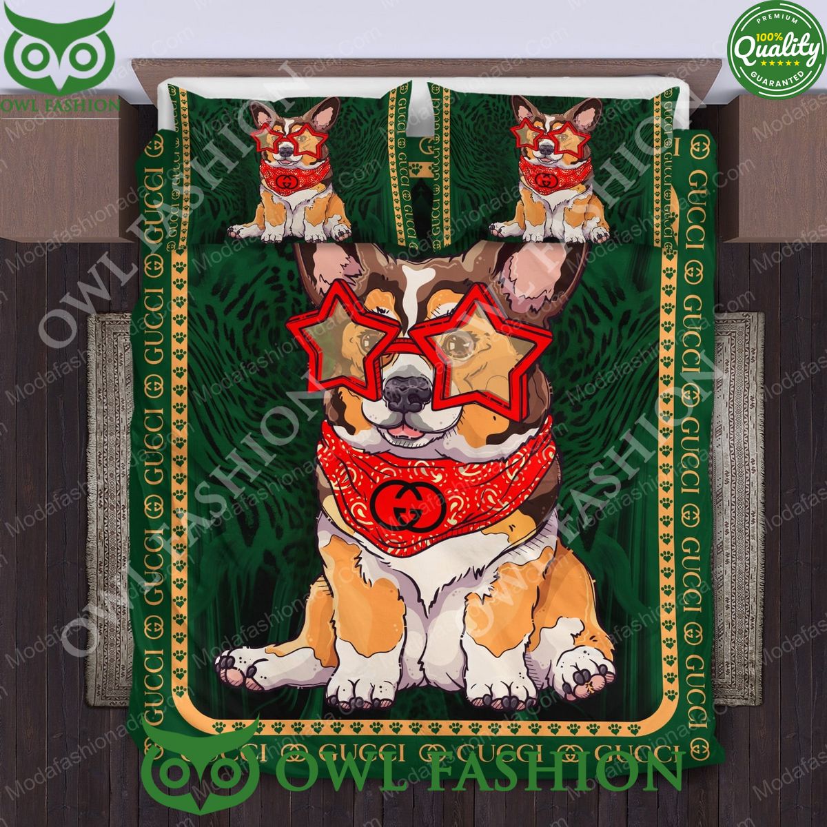 gucci corgi cute royal dog bedding sets 1 E6aJ5.jpg