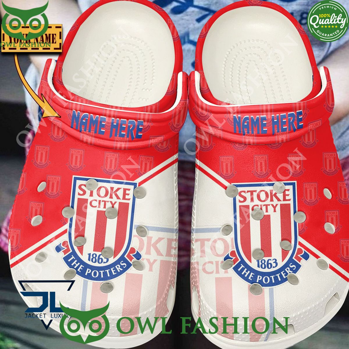 League One EFL Football Club Stoke City F.C Custom Croc Stand easy bro