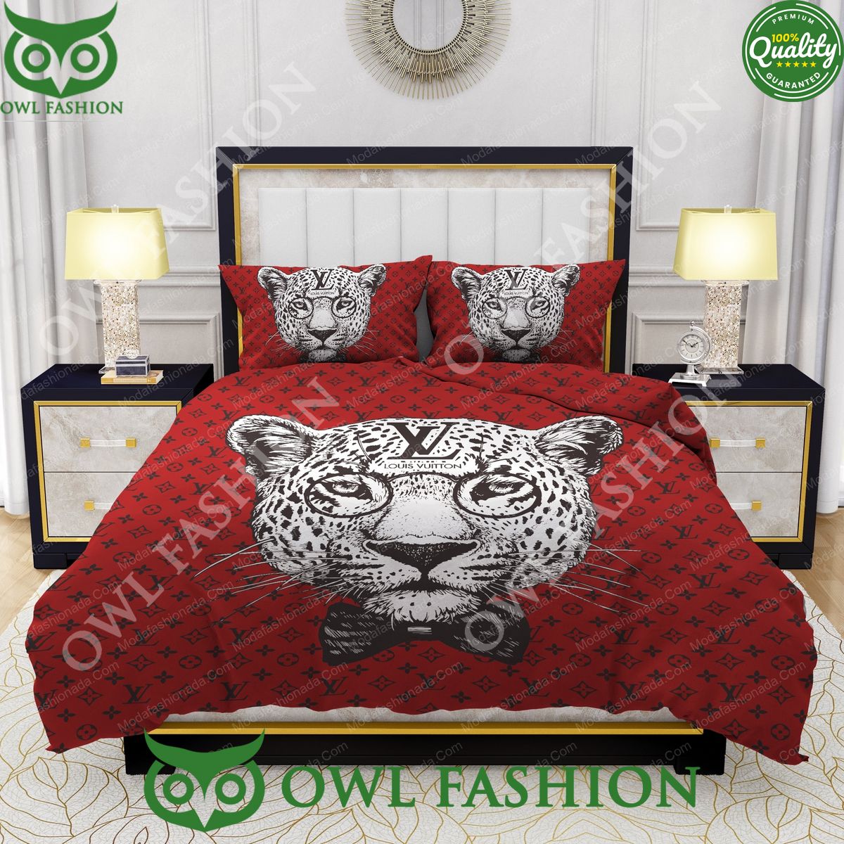 leopard head louis vuitton limited bedding sets 1