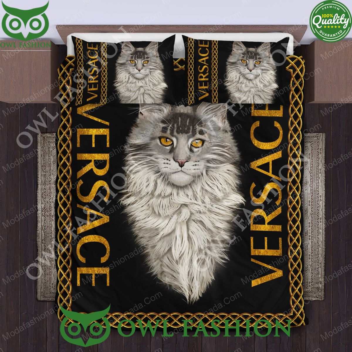 Maine Coon Cat Versace Limited Luxury Bedding Sets Good one dear