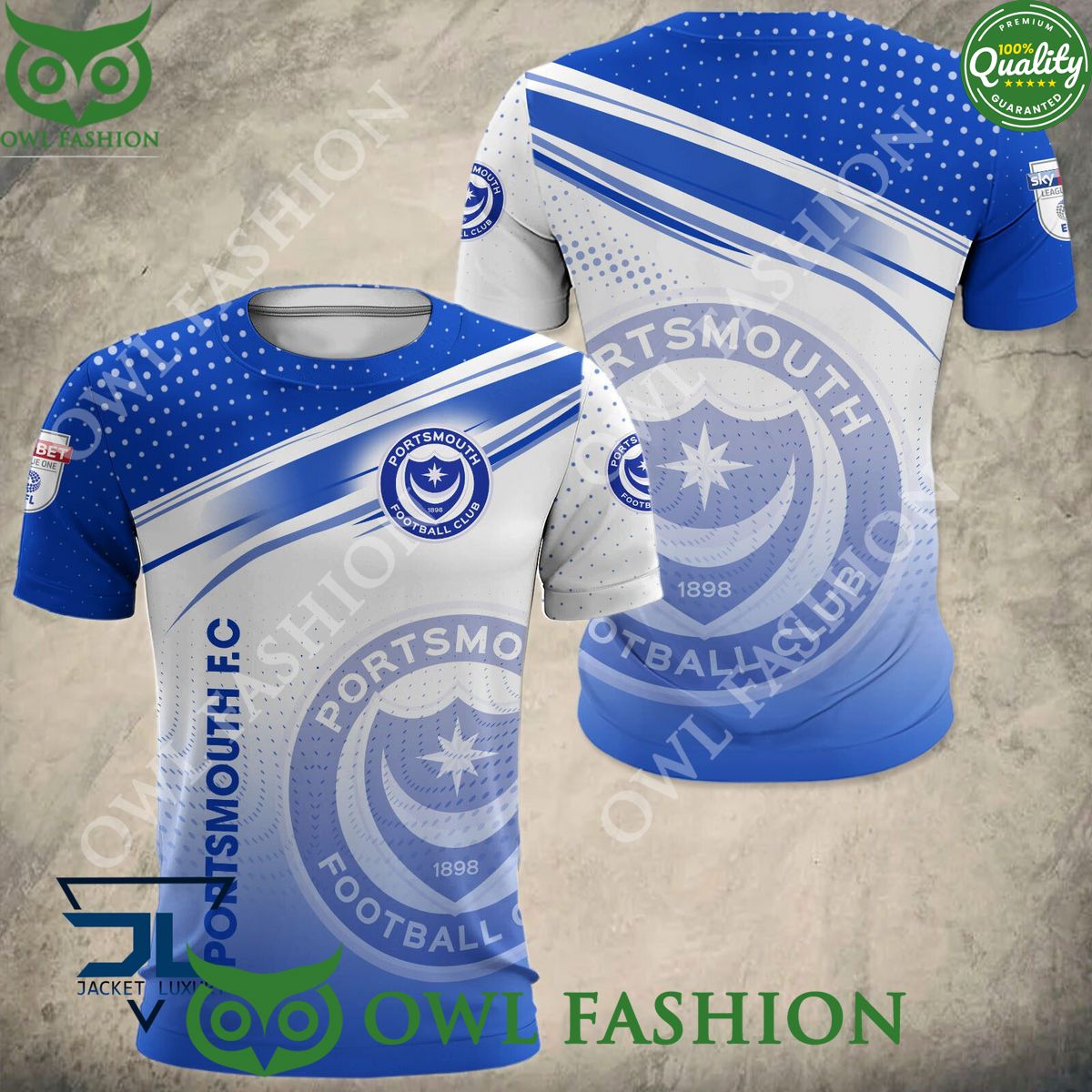 Portsmouth F.C Club Logo EFL Hoodie Shirt Good click