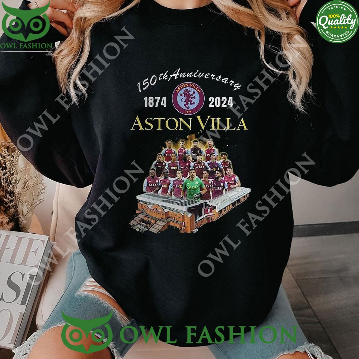 150th anniversary 1874 2024 aston villa tshirt hoodie 1