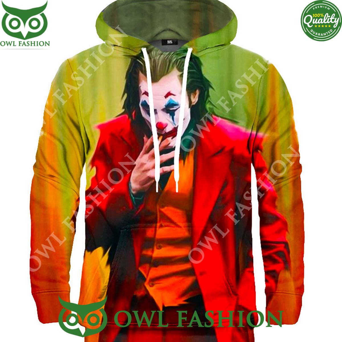 2024 Joker in Vest Smoking printed hoodie Mesmerising