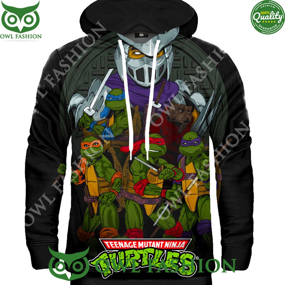 2024 Ninja Turtles Character Black Hoodie Generous look