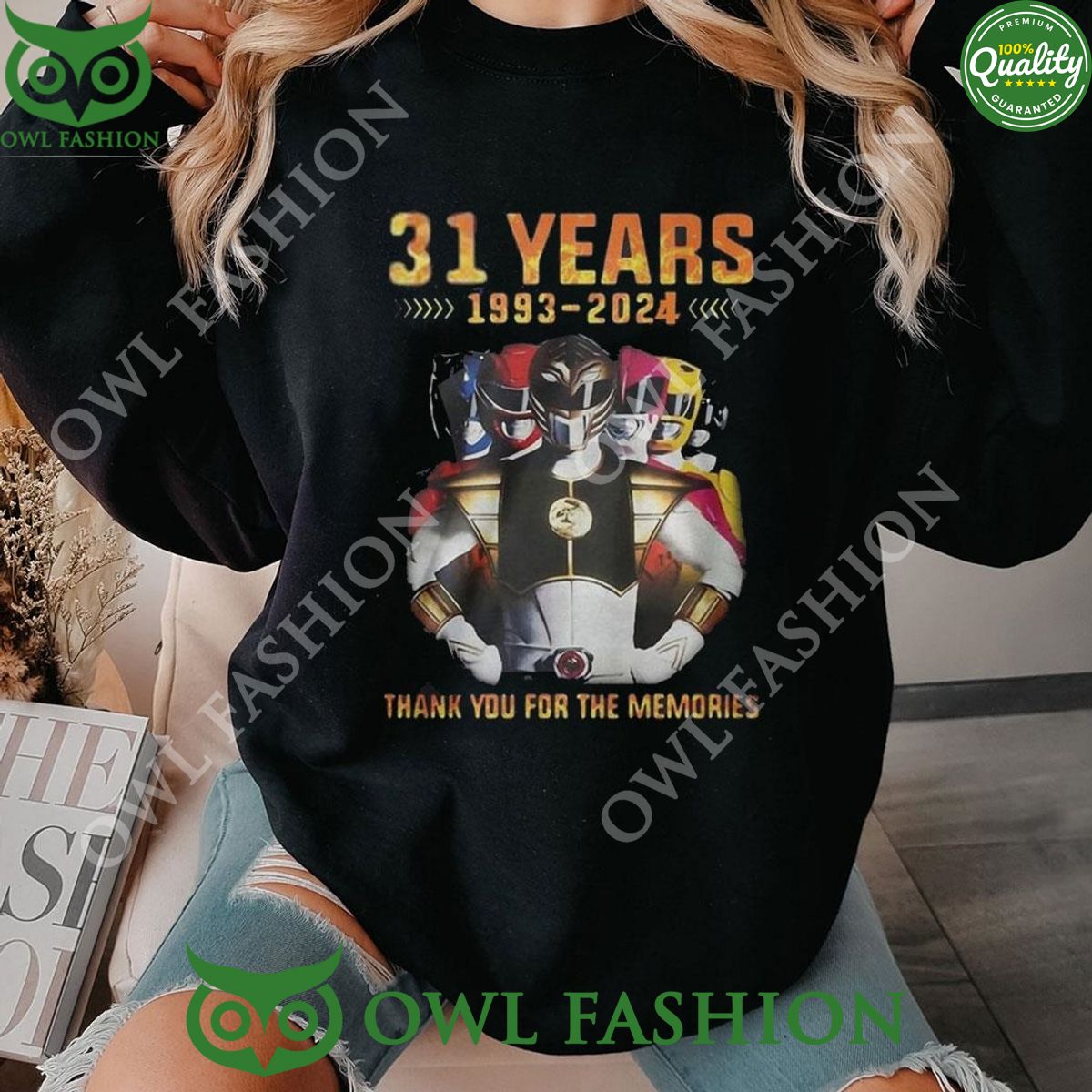 31 Years 1993 2024 Power Rangers Memories Hoodie Shirt Elegant picture.