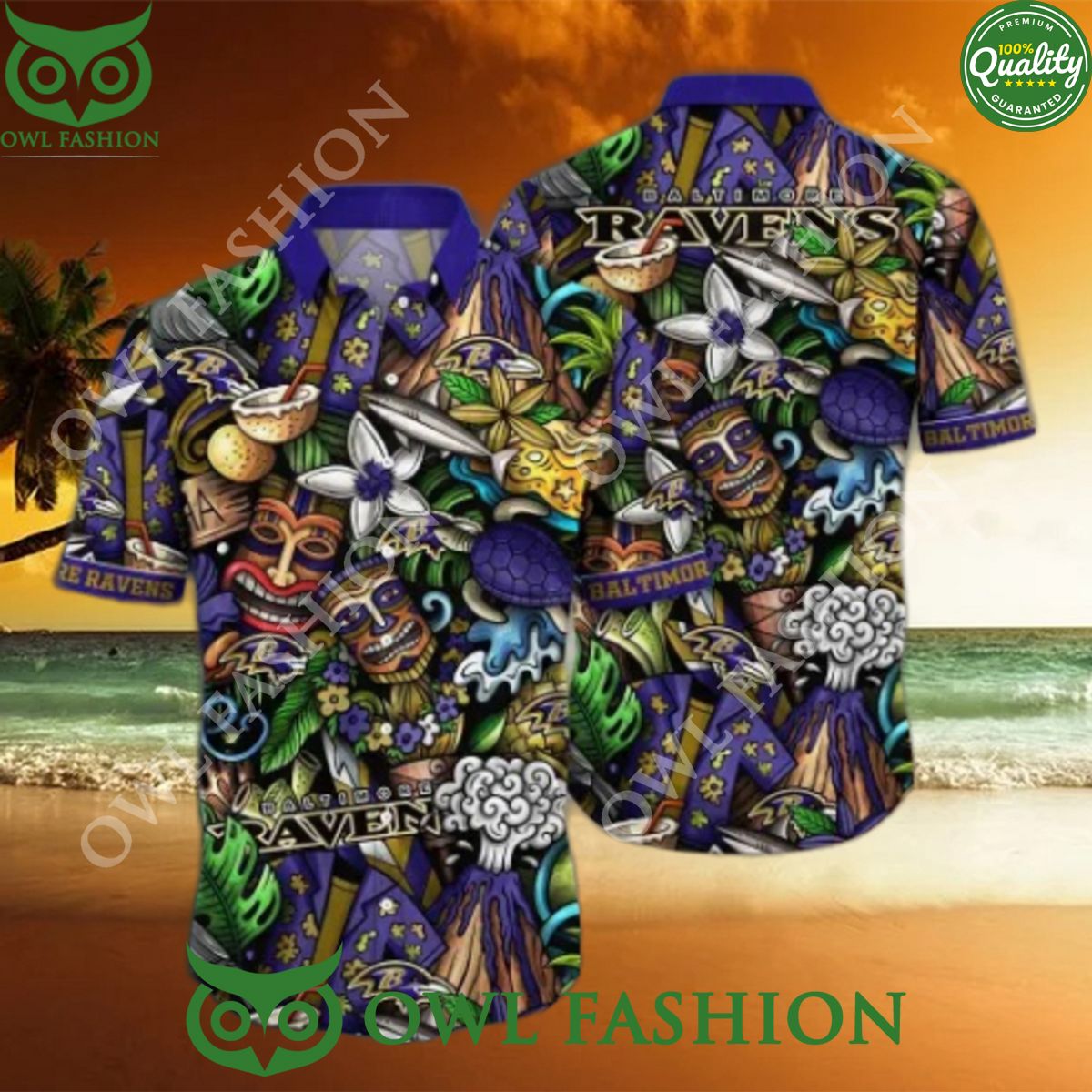 Baltimore Ravens NFL Flower Beach Vibe Premium Hawaiian Shirt Good click