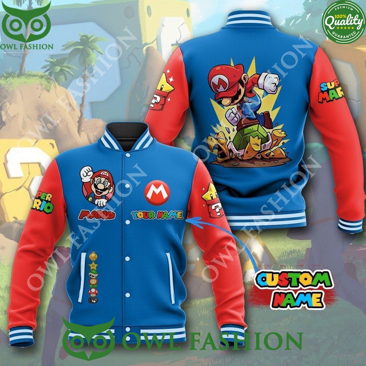 custom name the super mario blue baseball jacket 1 cOXwW.jpg