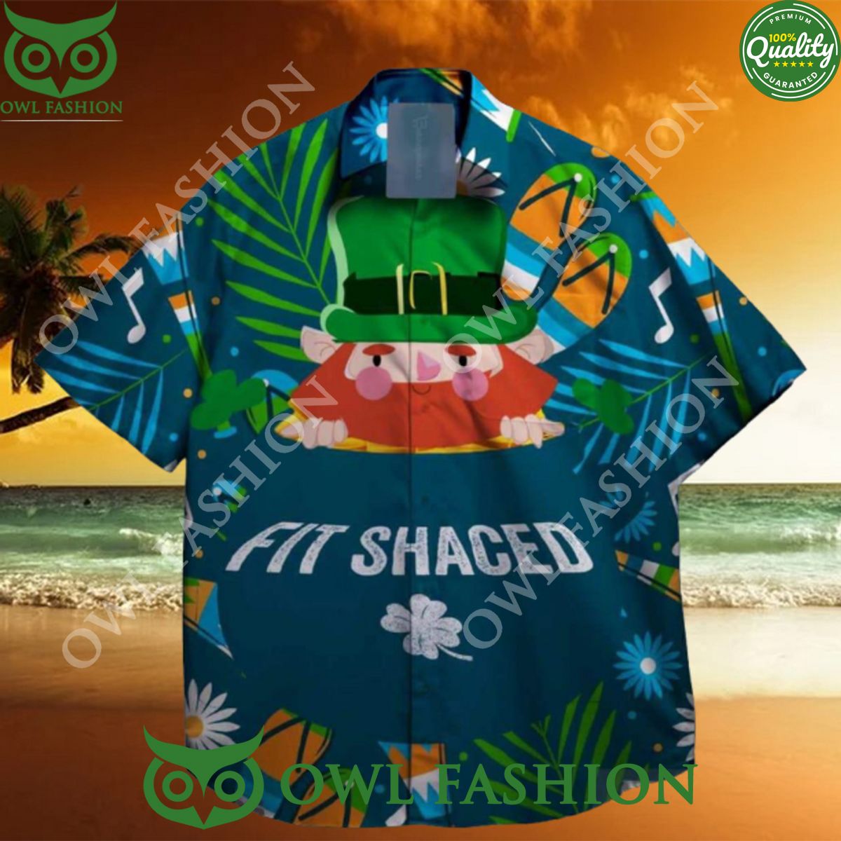 fit shaced and shamrocks st patrick day summer hawaiian shirt 2024 Nice Pic