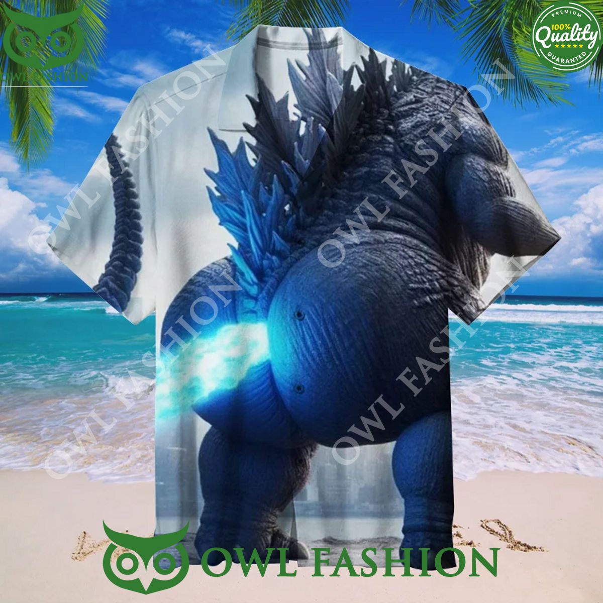 Godzilla Funny fart Unisex Hawaiian Shirt Long time