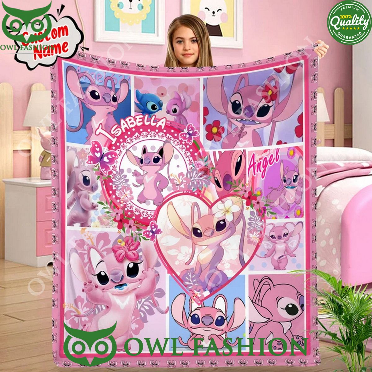 limited edition pink lilo quilt blanket stitch custom name 1 Wczx7.jpg