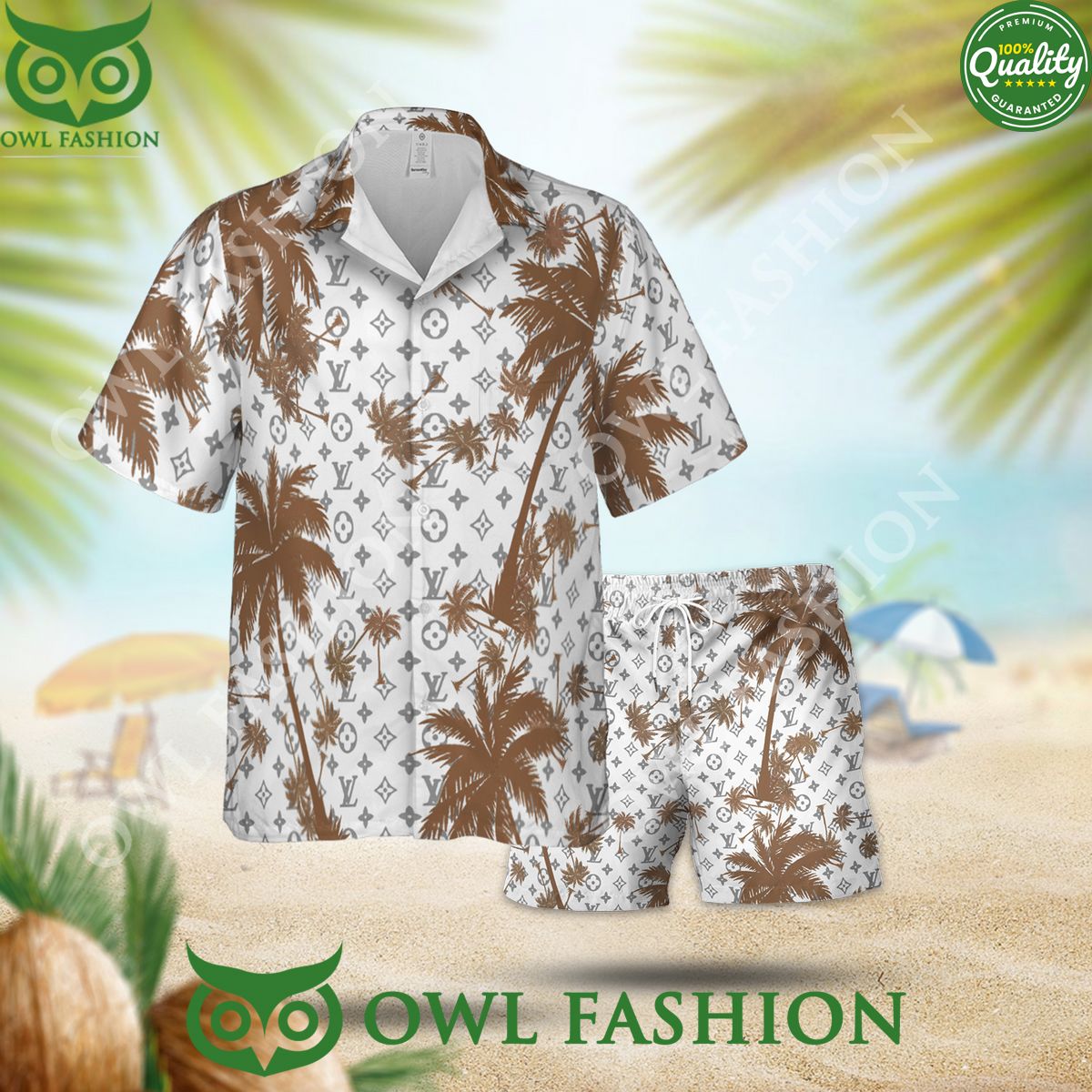 louis vuitton brown palm tree luxury summer 2024 hawaiian shirt and short track 1 DI9fw.jpg