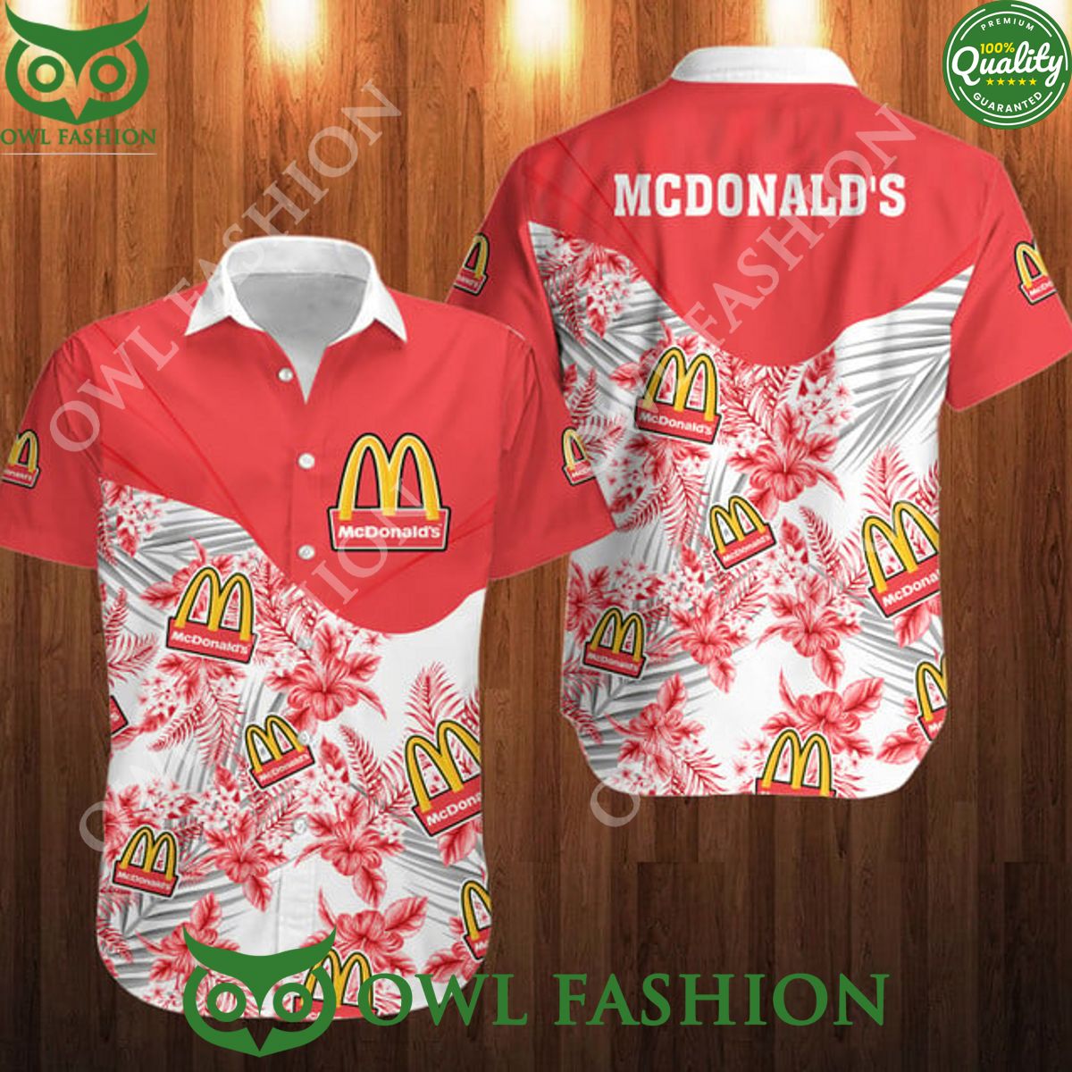 McDonald's fast food chain floral summer hawaiian shirt Wow! This is gracious
