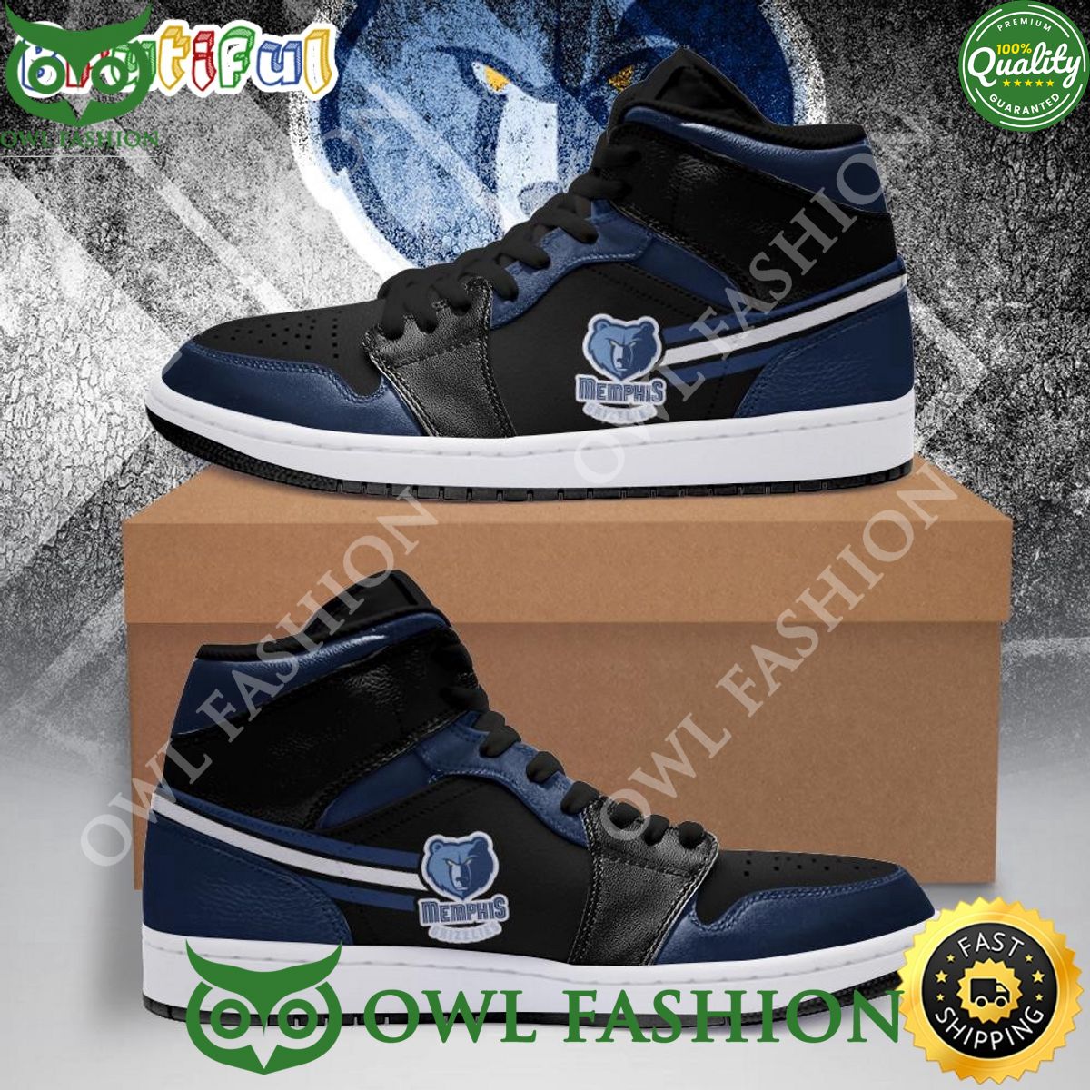 memphis grizzlies nba team navy blue black air jordan 1 high sneakers 1 g0srM.jpg
