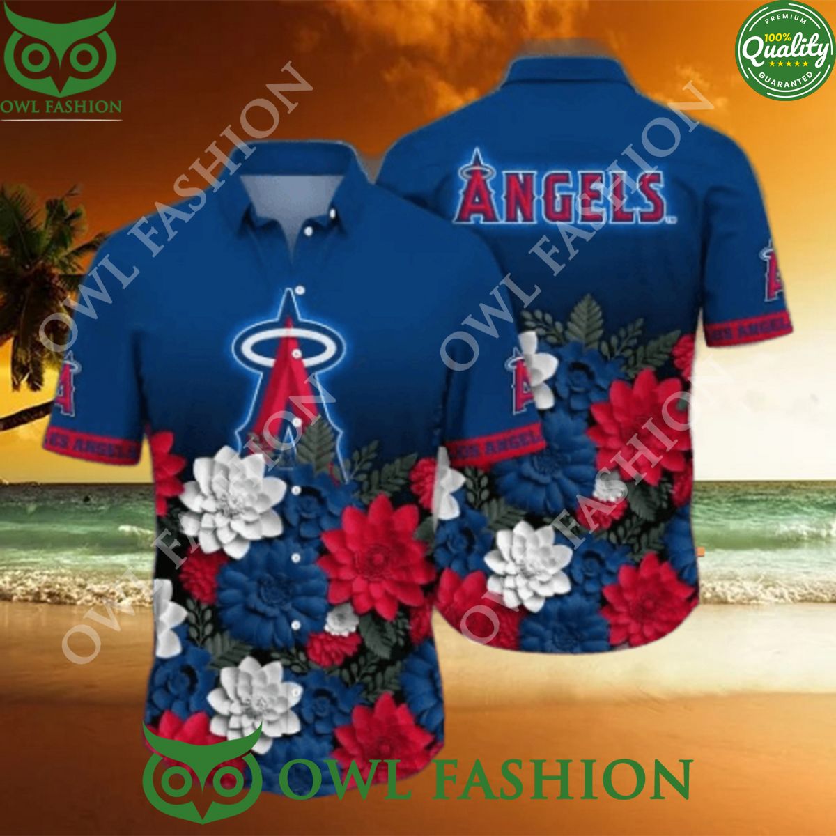 MLB Team Los Angeles Angels Flower Hawaiian Shirt You look too weak