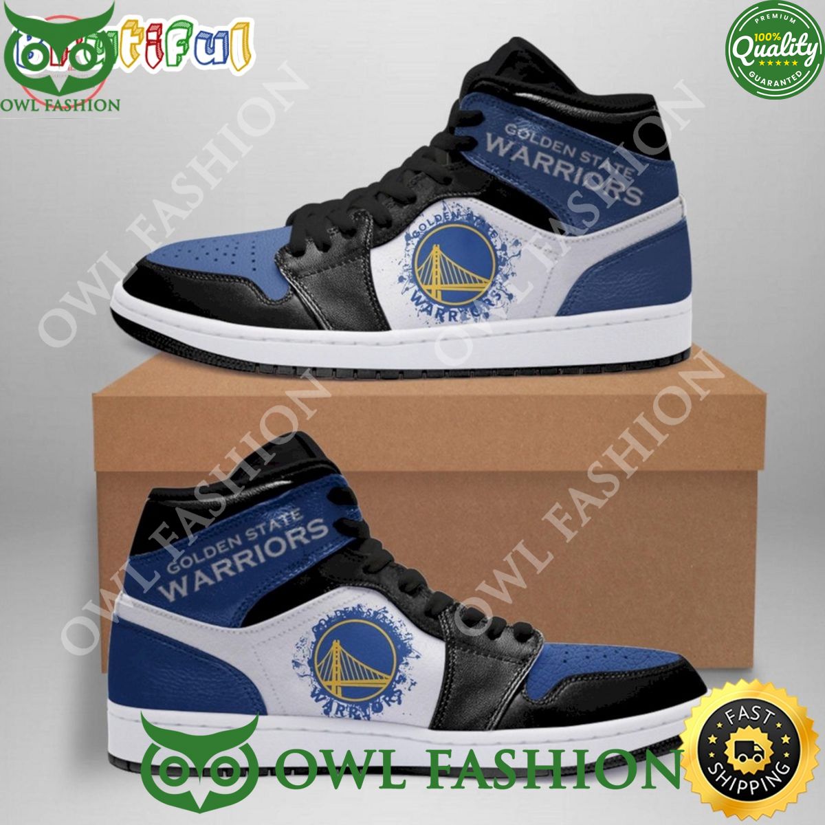 nba champion golden state warriors black blue air jordan 1 high shoes 1 pIx5Q.jpg