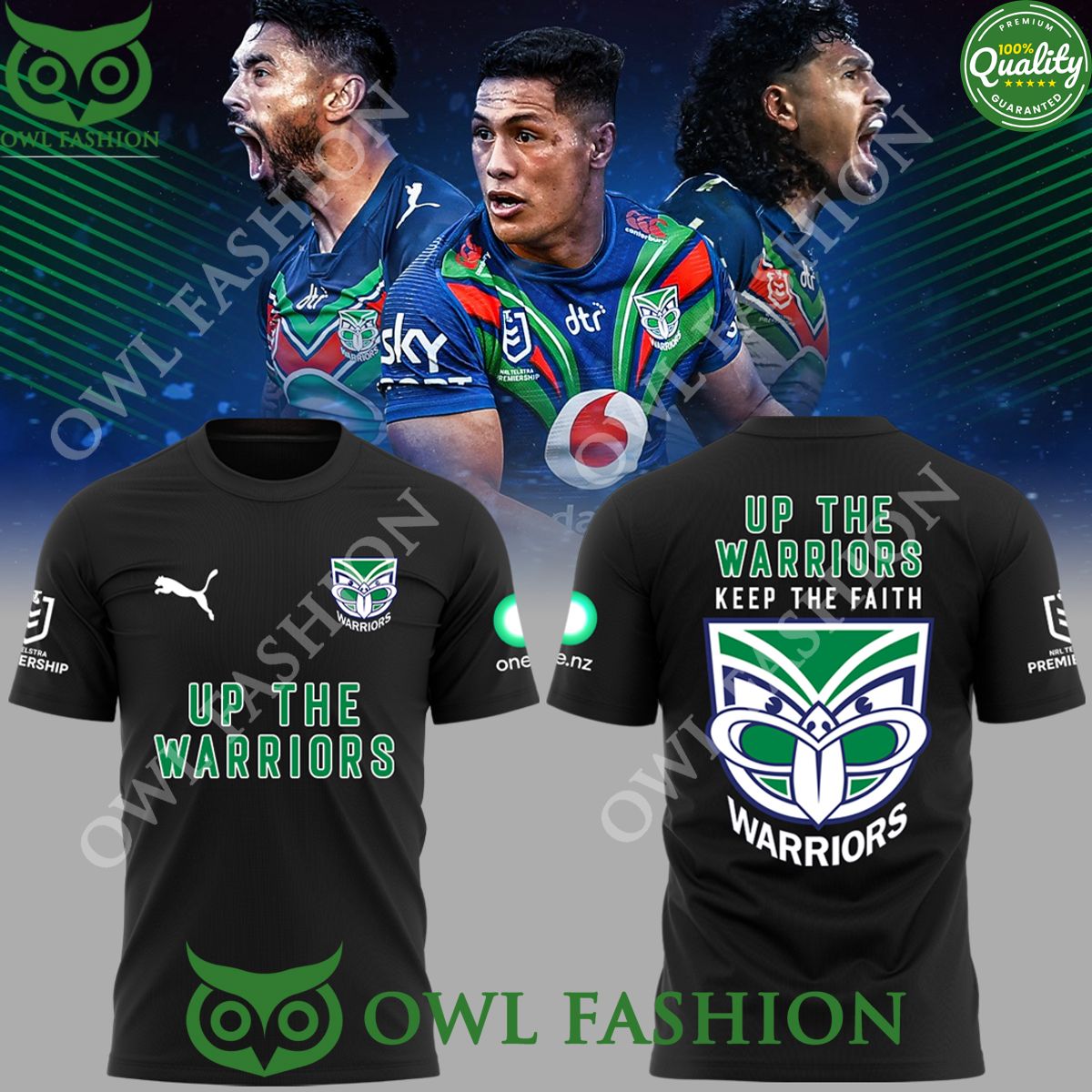 New Zealand Warriors Up The Wahs NRL t shirt printed 3D Generous look