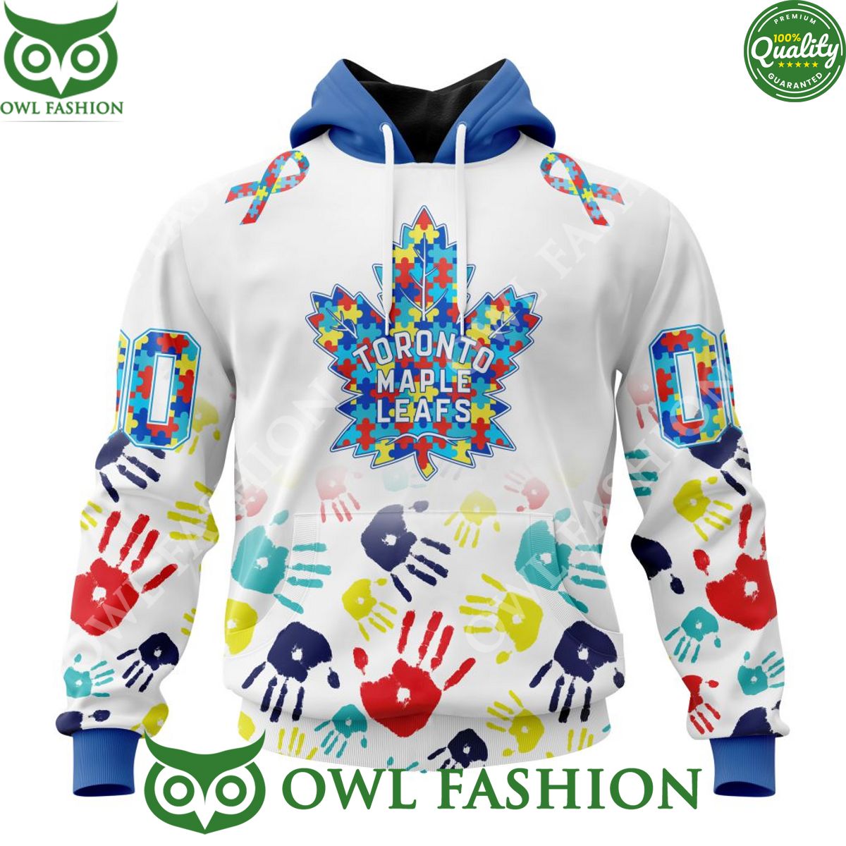 personalized nhl toronto maple leafs autism awareness hand pattern paint hoodie shirt 1 M9ncu.jpg
