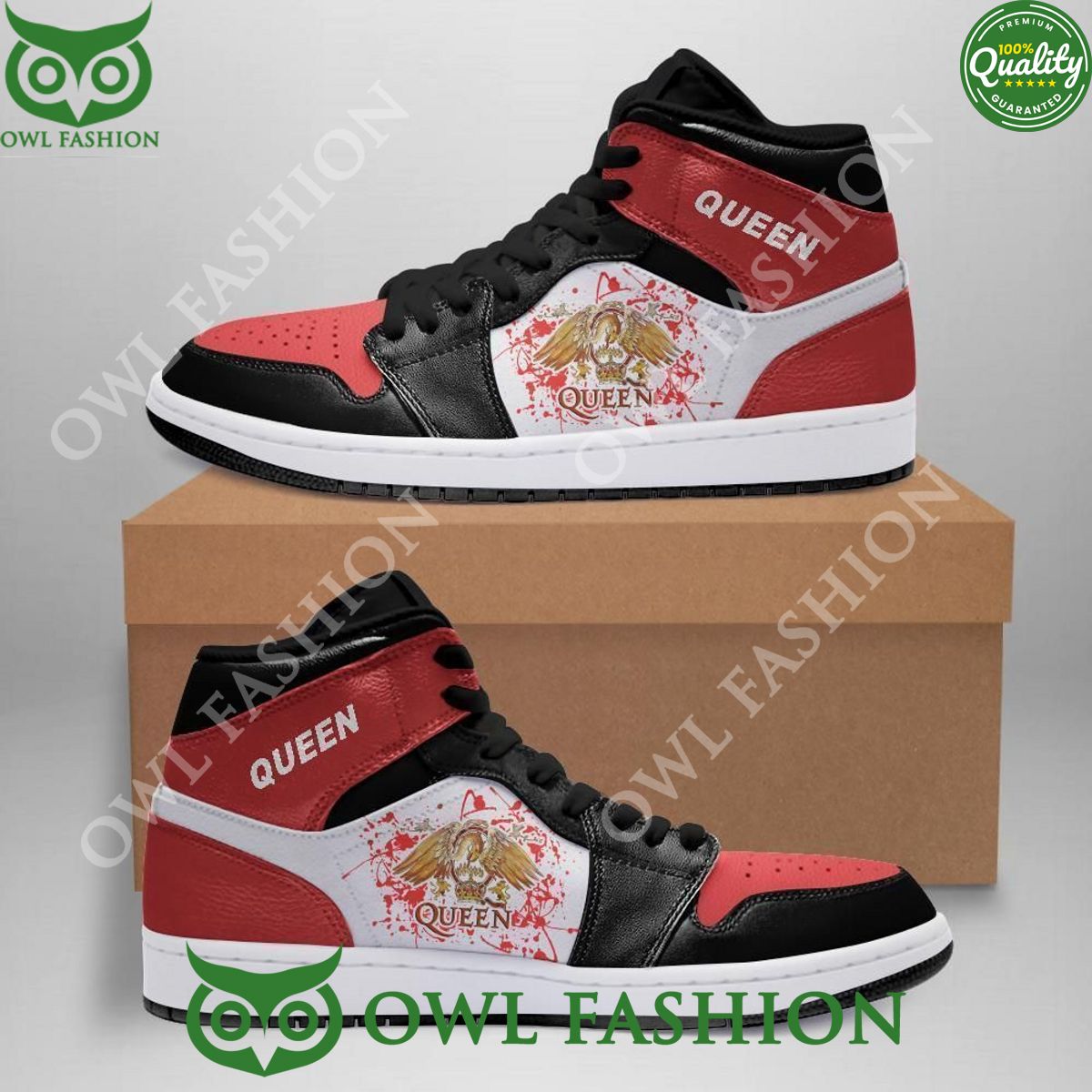 Queen Rock Band Red Limited Air Jordan High Top Shoes Heroine